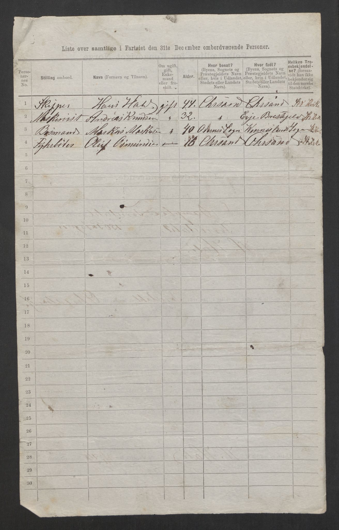 RA, 1875 census, lists of crew on ships: Ships in domestic ports, 1875, p. 41