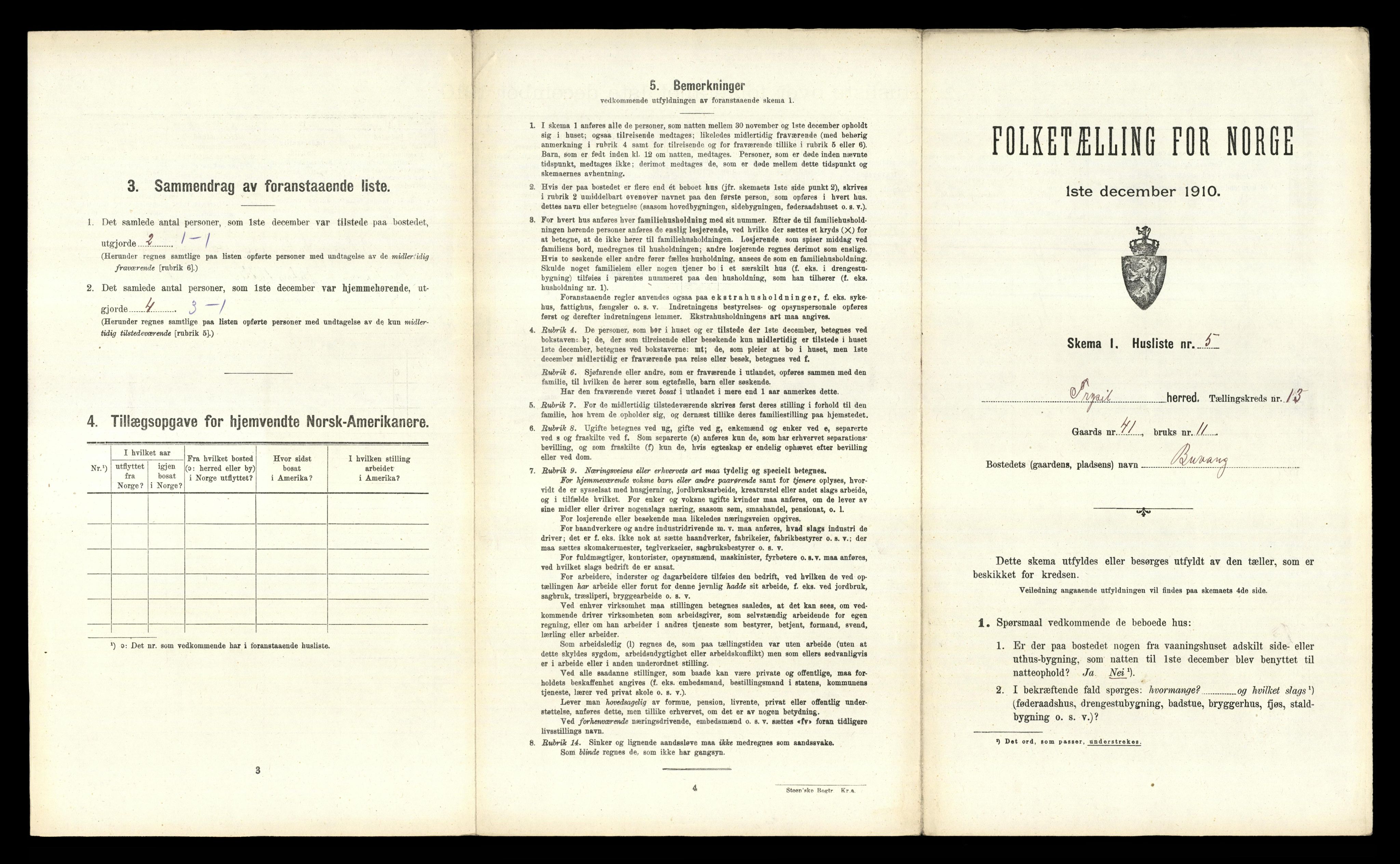 RA, 1910 census for Trysil, 1910, p. 1667