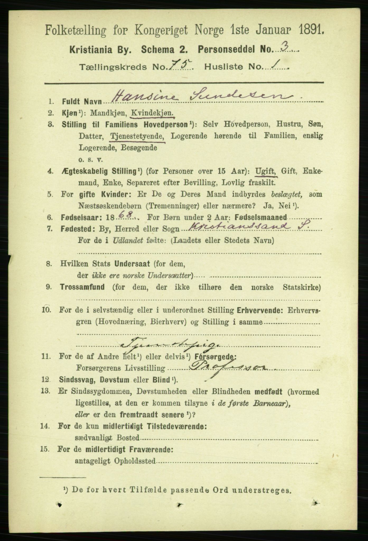 RA, 1891 census for 0301 Kristiania, 1891, p. 39798