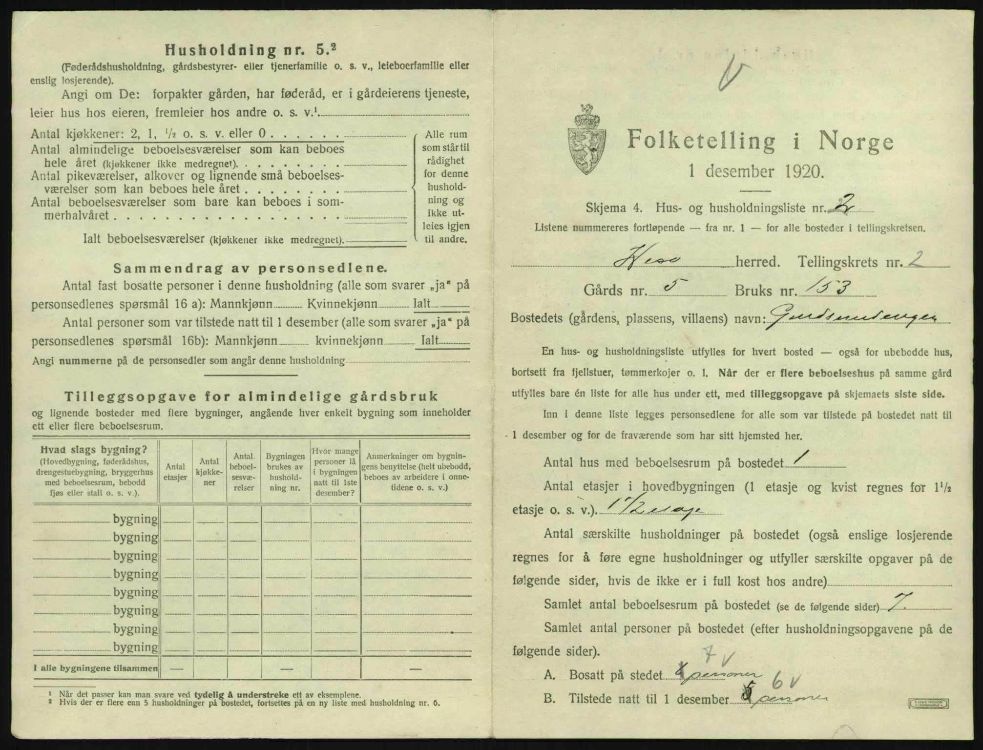 SAK, 1920 census for Hisøy, 1920, p. 358