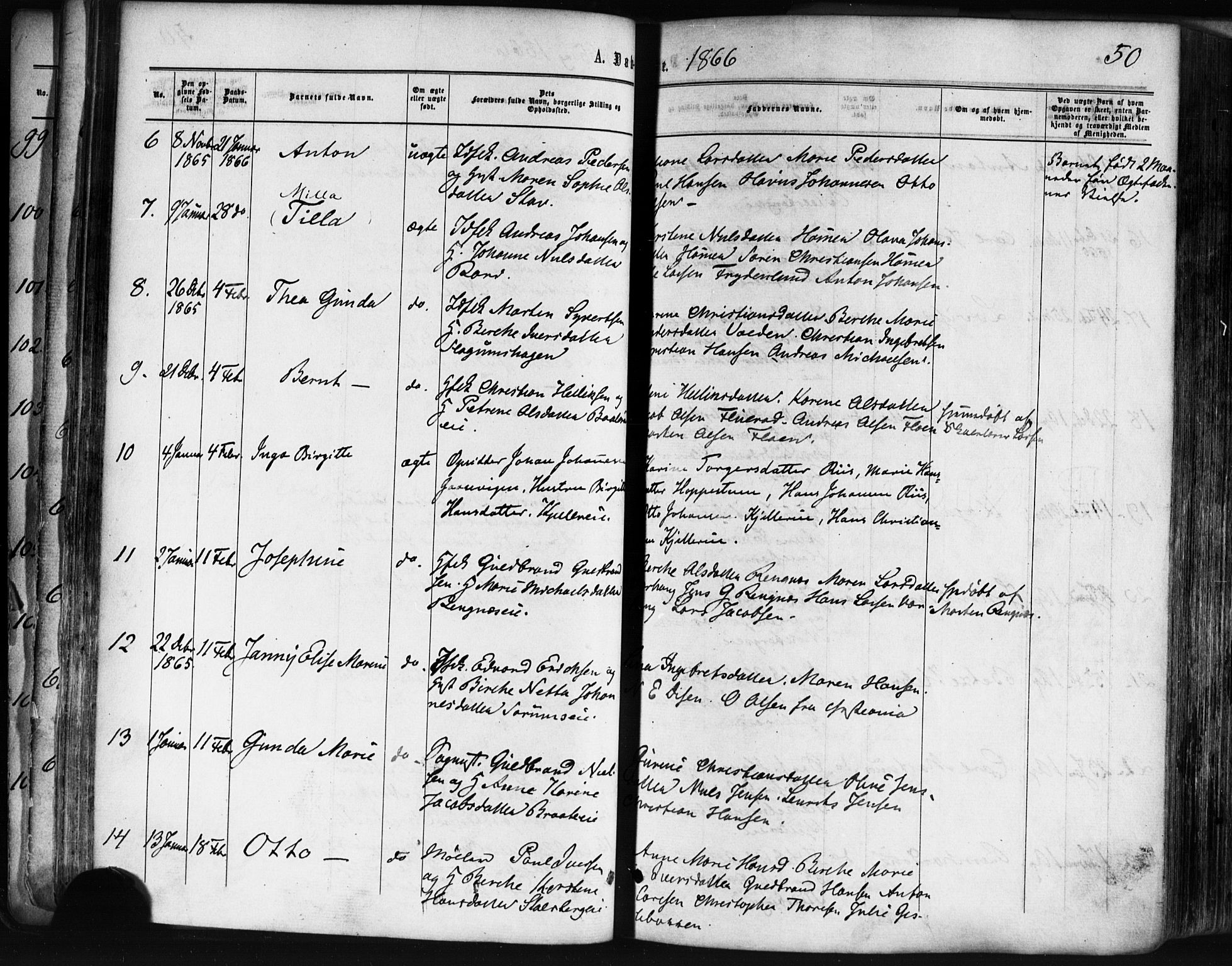 Skedsmo prestekontor Kirkebøker, SAO/A-10033a/F/Fa/L0011: Parish register (official) no. I 11, 1866-1876, p. 50
