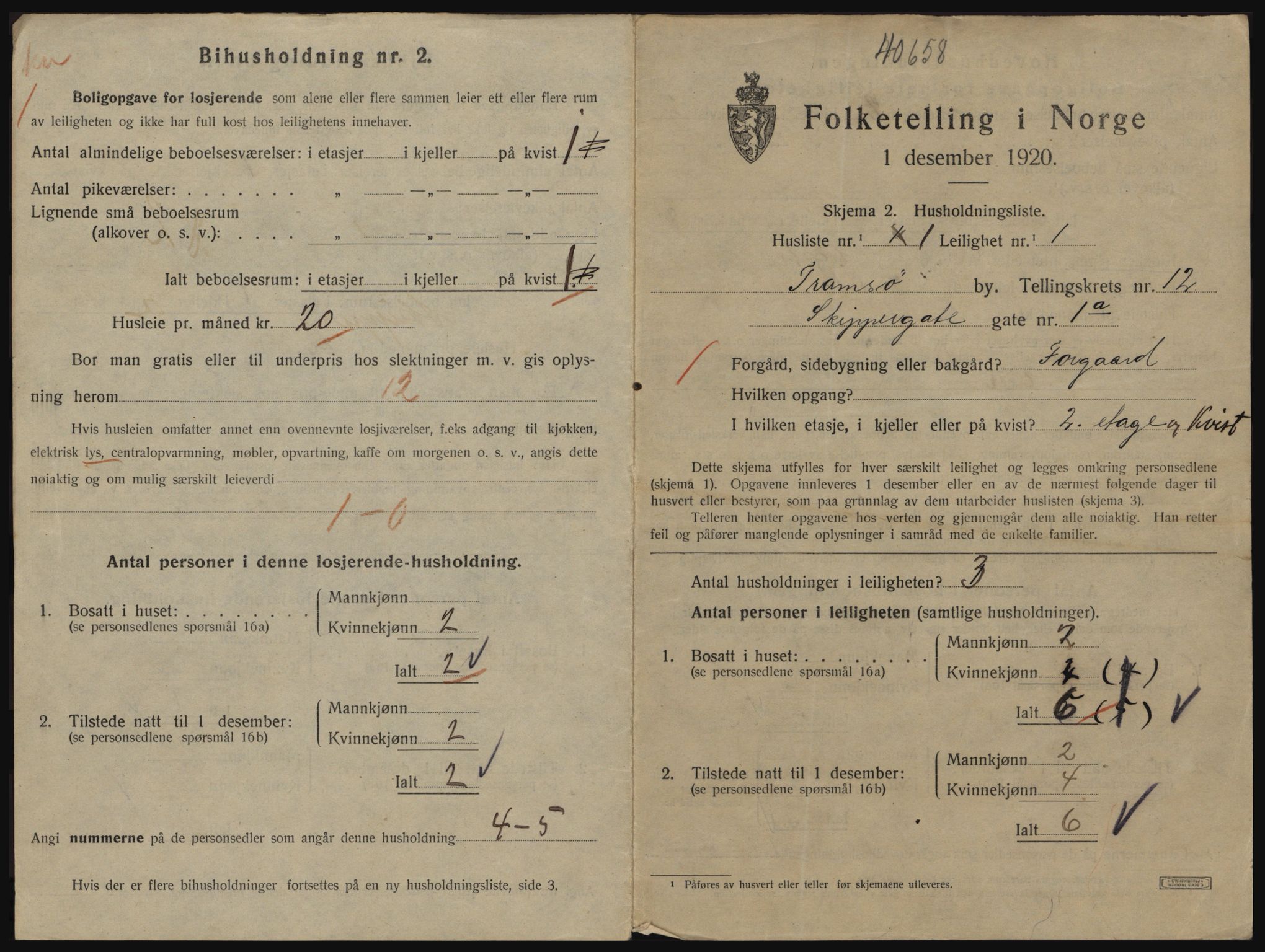 SATØ, 1920 census for Tromsø, 1920, p. 5899