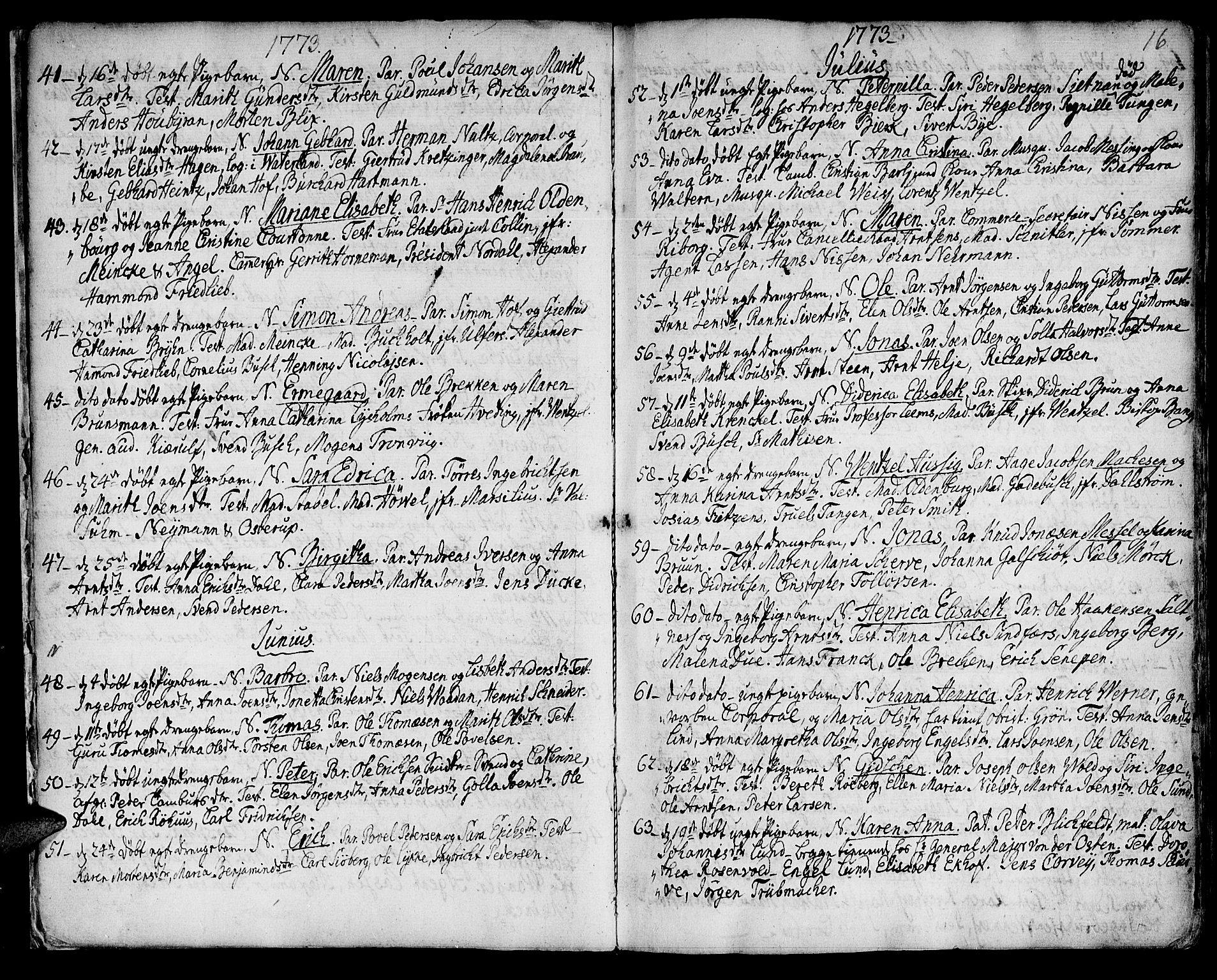 Ministerialprotokoller, klokkerbøker og fødselsregistre - Sør-Trøndelag, SAT/A-1456/601/L0039: Parish register (official) no. 601A07, 1770-1819, p. 16