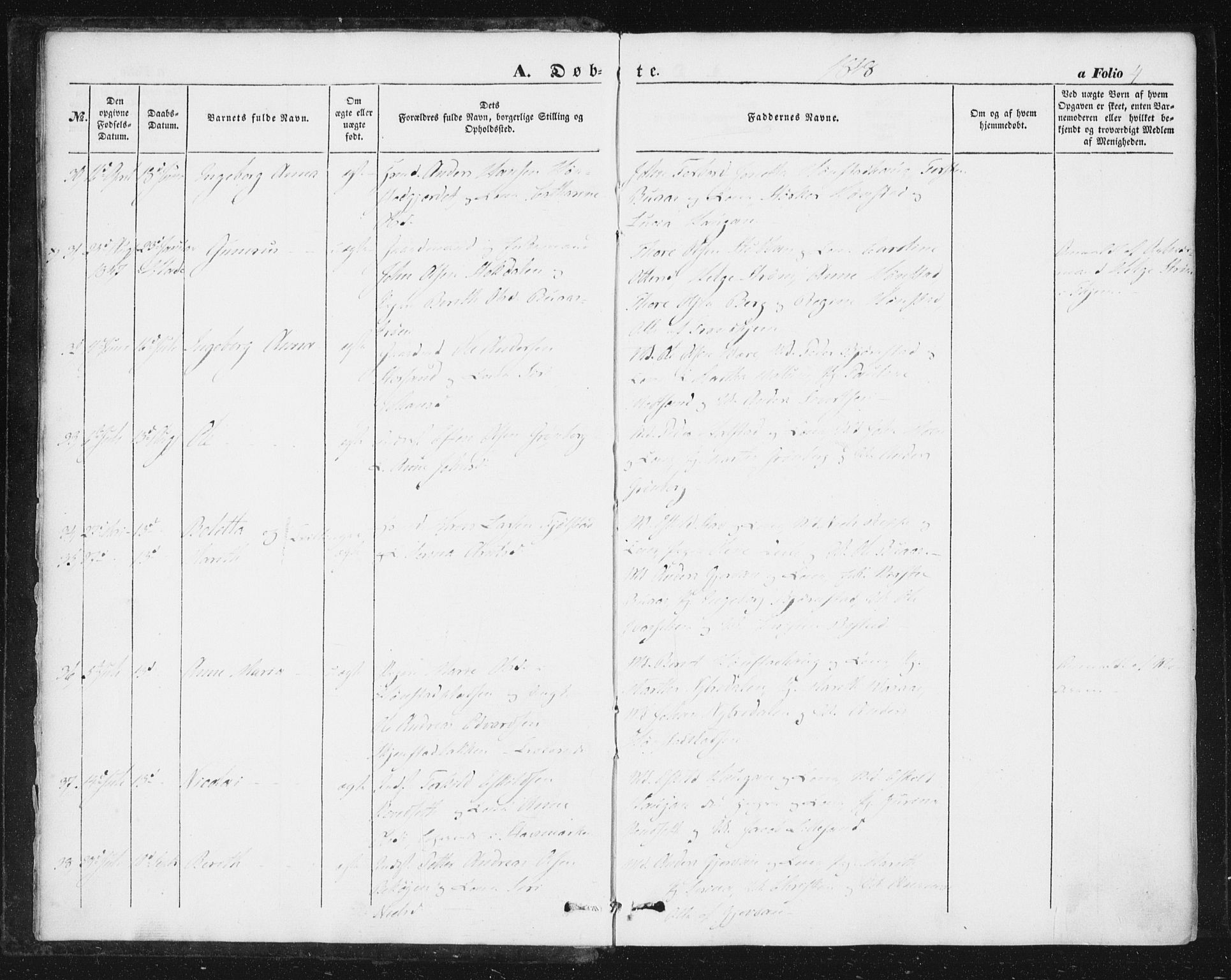 Ministerialprotokoller, klokkerbøker og fødselsregistre - Sør-Trøndelag, AV/SAT-A-1456/616/L0407: Parish register (official) no. 616A04, 1848-1856, p. 4