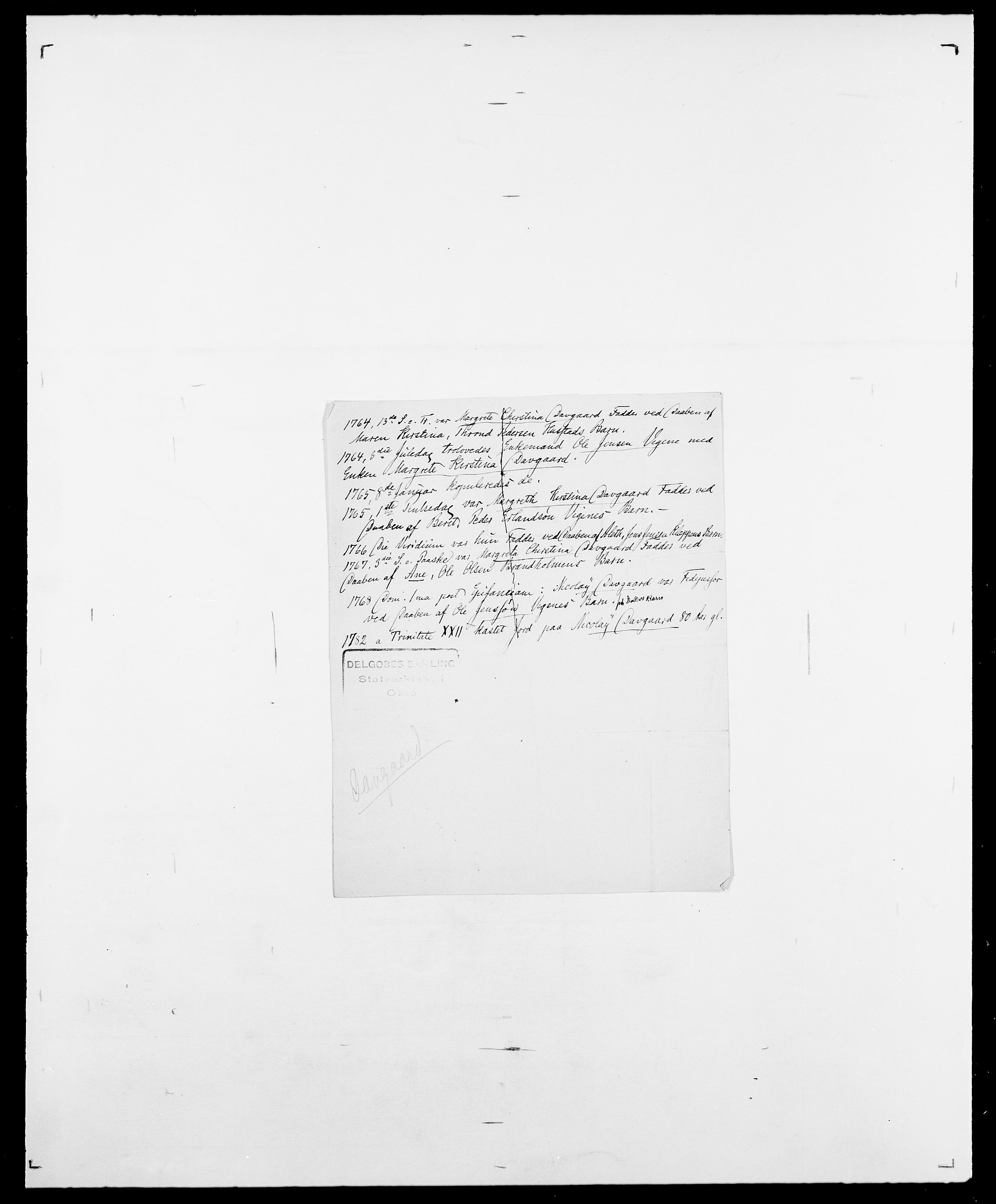Delgobe, Charles Antoine - samling, AV/SAO-PAO-0038/D/Da/L0009: Dahl - v. Düren, p. 370