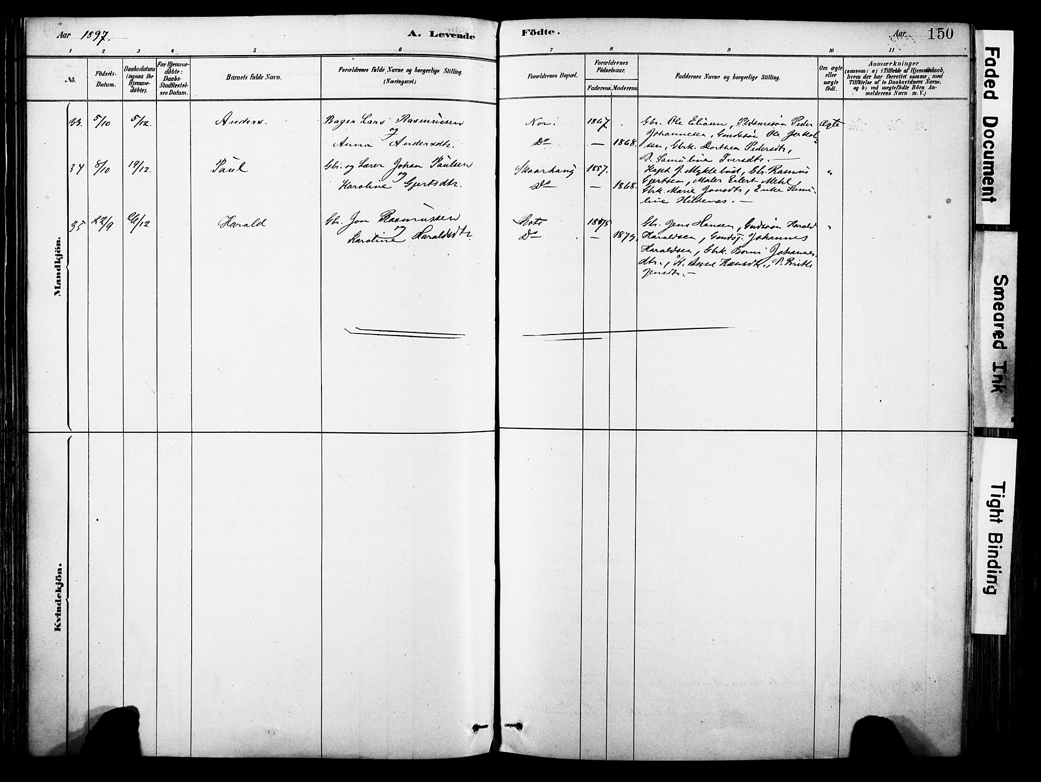 Eid sokneprestembete, AV/SAB-A-82301/H/Haa/Haab/L0001: Parish register (official) no. B 1, 1879-1906, p. 150