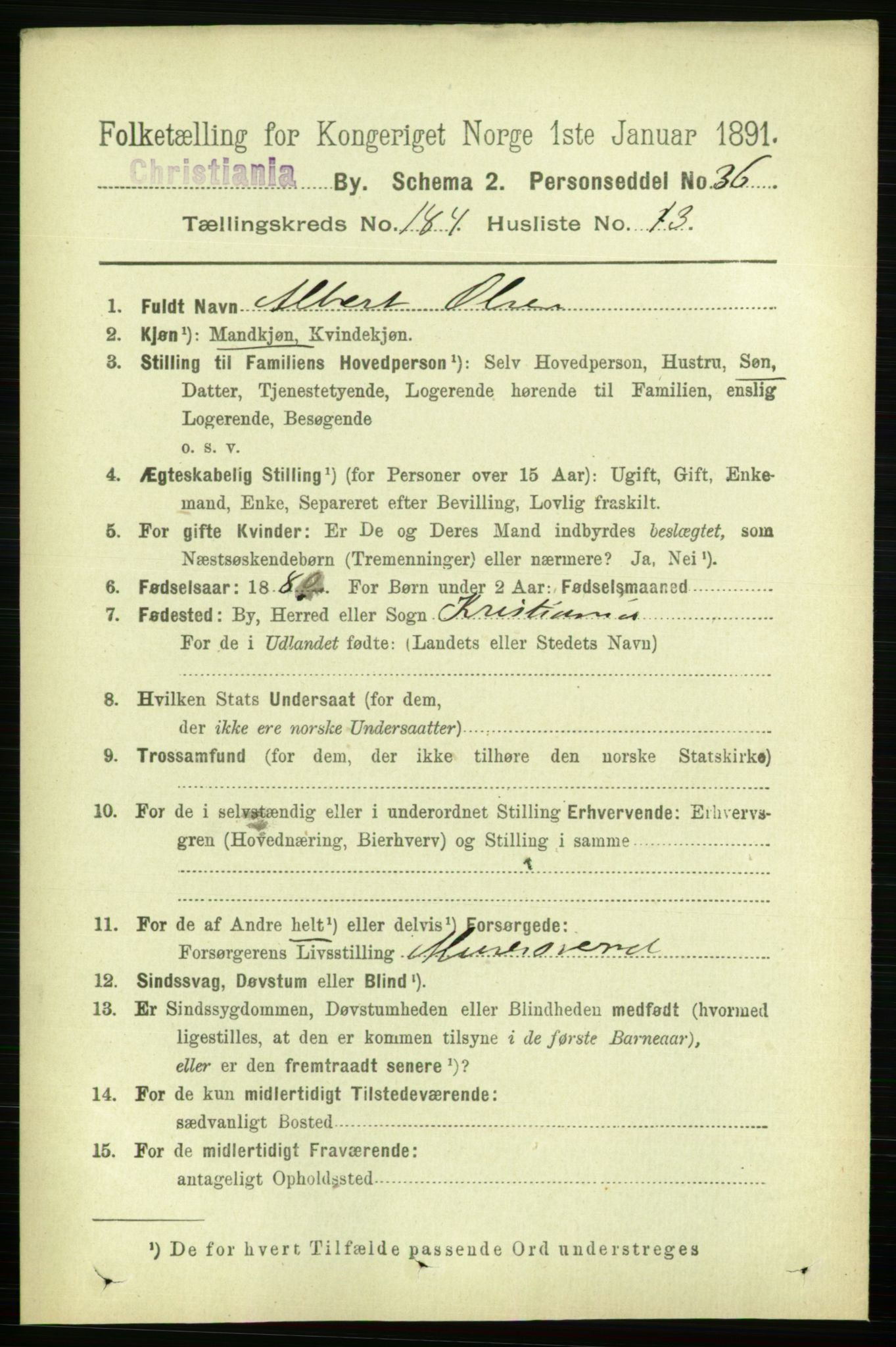 RA, 1891 census for 0301 Kristiania, 1891, p. 110565
