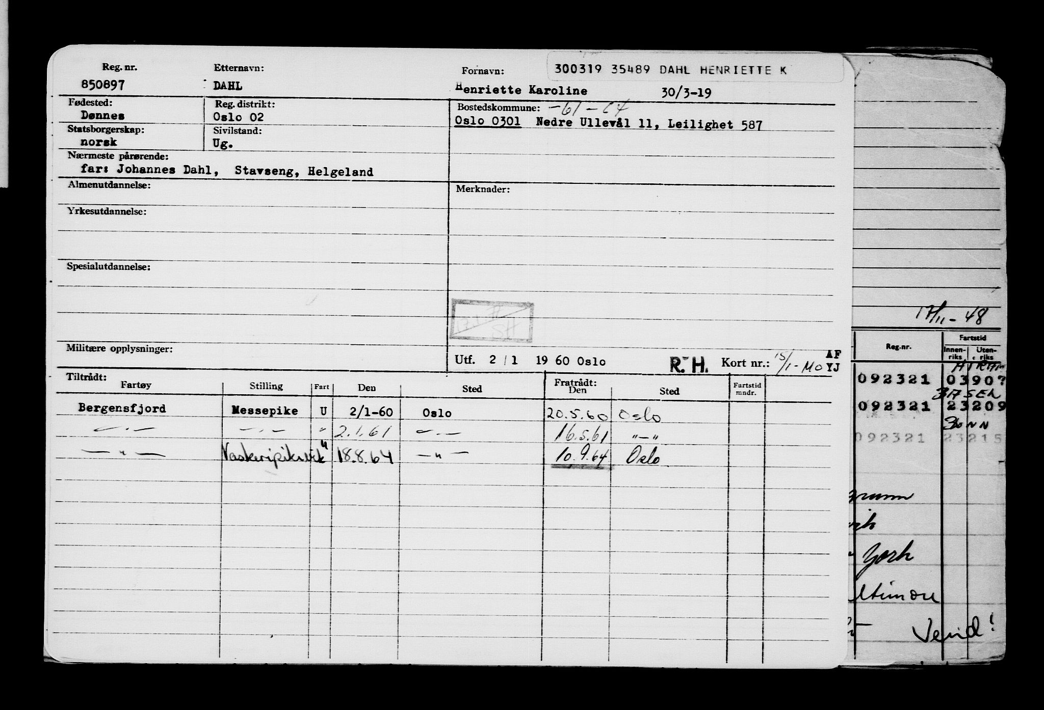 Direktoratet for sjømenn, AV/RA-S-3545/G/Gb/L0167: Hovedkort, 1919, p. 458