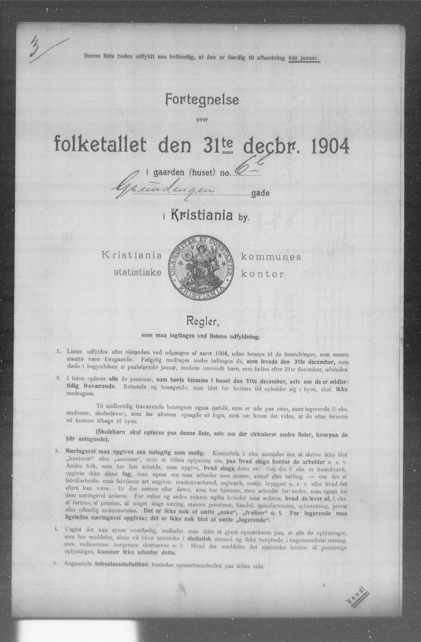 OBA, Municipal Census 1904 for Kristiania, 1904, p. 6187