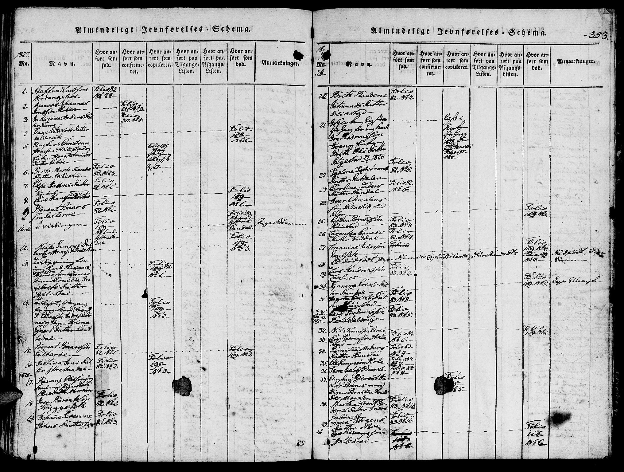 Ministerialprotokoller, klokkerbøker og fødselsregistre - Møre og Romsdal, AV/SAT-A-1454/515/L0207: Parish register (official) no. 515A03, 1819-1829, p. 353