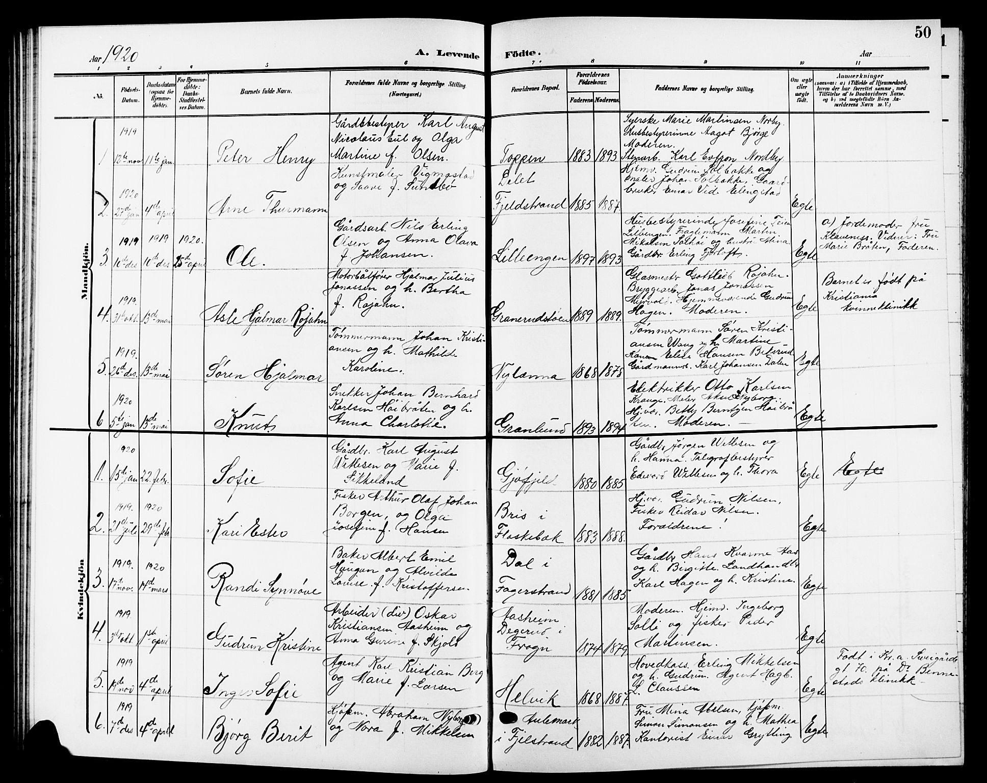 Nesodden prestekontor Kirkebøker, SAO/A-10013/G/Ga/L0002: Parish register (copy) no. I 2, 1905-1924, p. 50