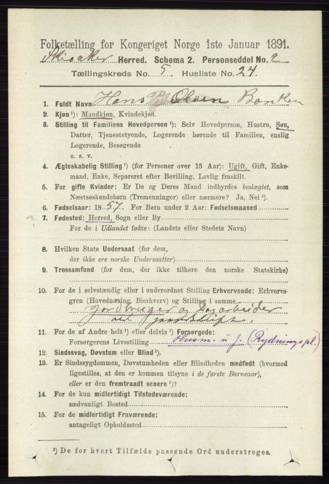 RA, 1891 census for 0513 Skjåk, 1891, p. 1731