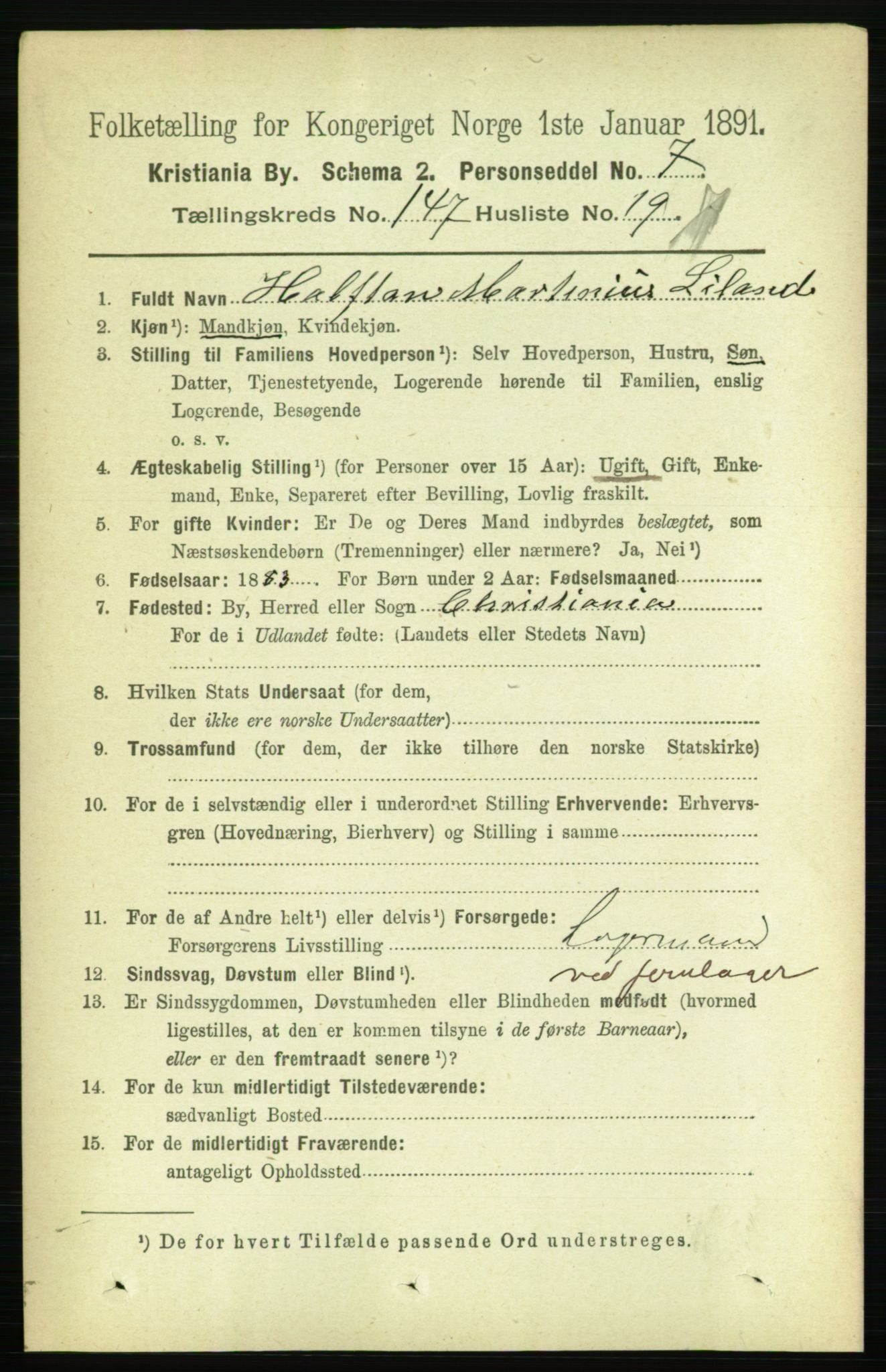 RA, 1891 census for 0301 Kristiania, 1891, p. 82168