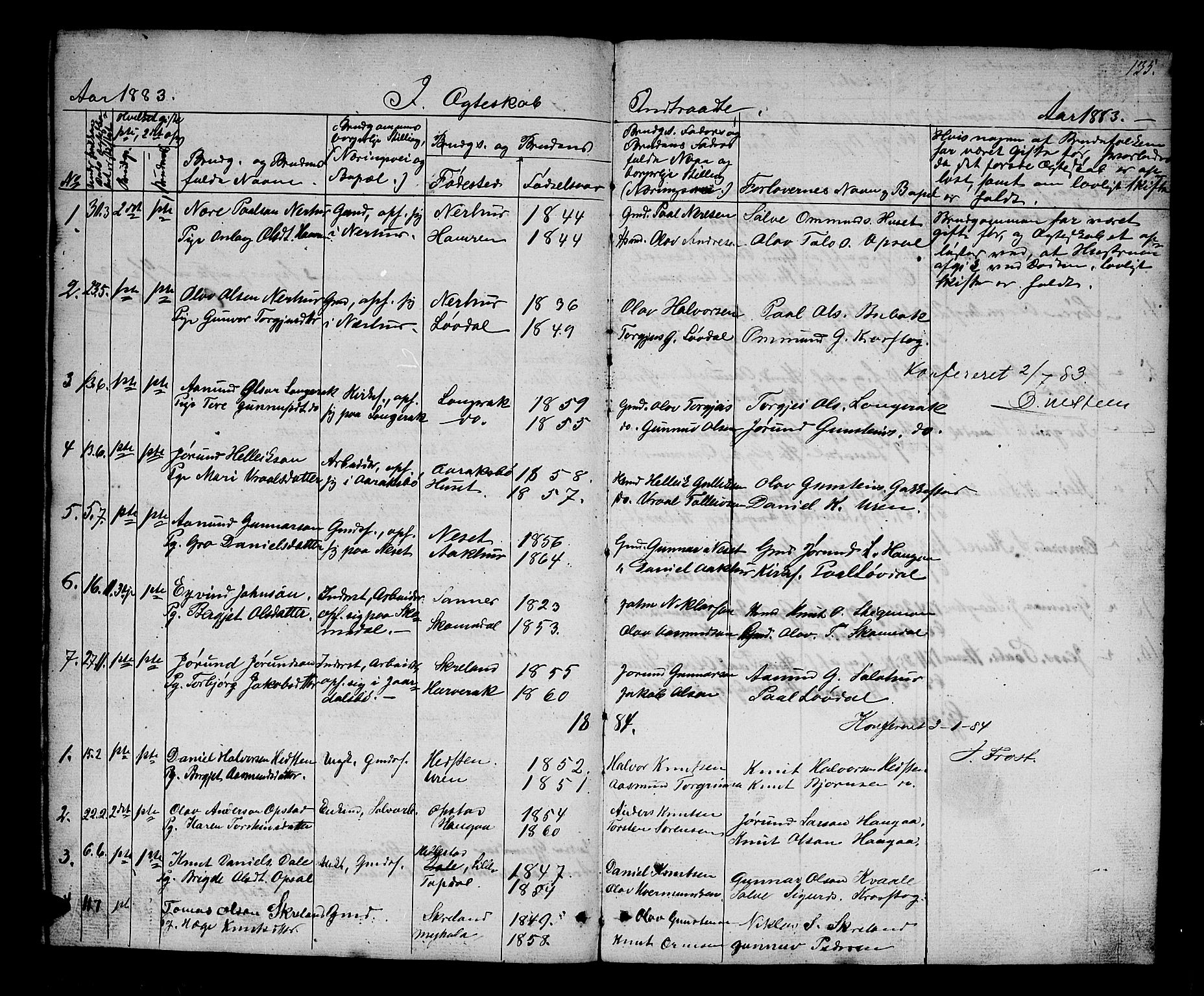 Bygland sokneprestkontor, AV/SAK-1111-0006/F/Fb/Fbb/L0002: Parish register (copy) no. B 2, 1848-1886, p. 135