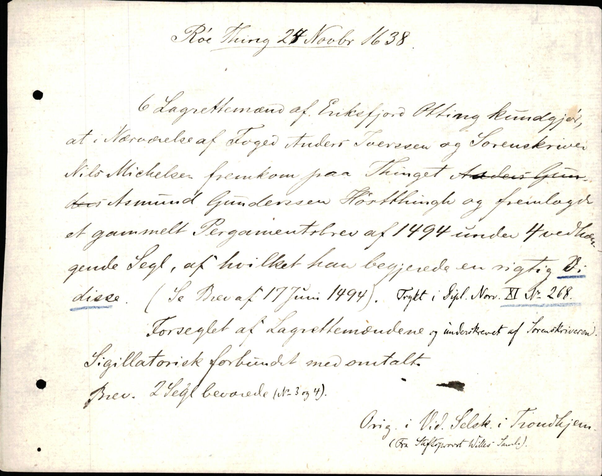 Riksarkivets diplomsamling, AV/RA-EA-5965/F35/F35d/L0003: Innlånte diplomer, seddelregister, 1621-1642, p. 635