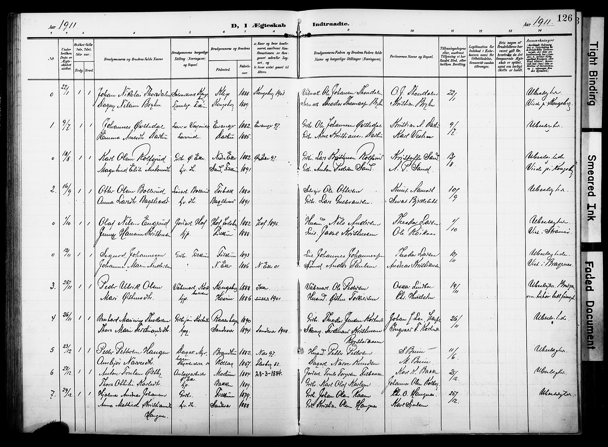 Fiskum kirkebøker, AV/SAKO-A-15/F/Fa/L0004: Parish register (official) no. 4, 1906-1924, p. 126