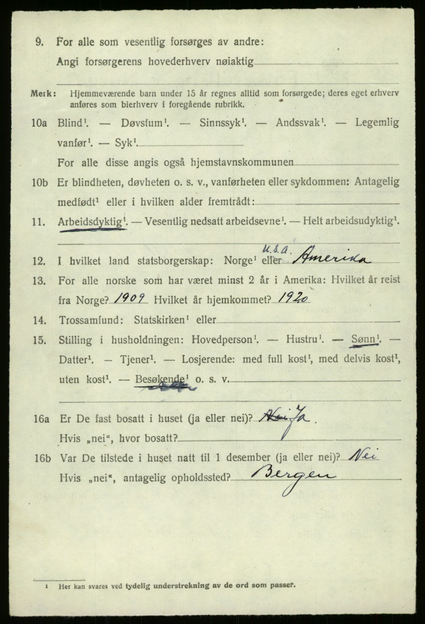 SAB, 1920 census for Bremanger, 1920, p. 6741