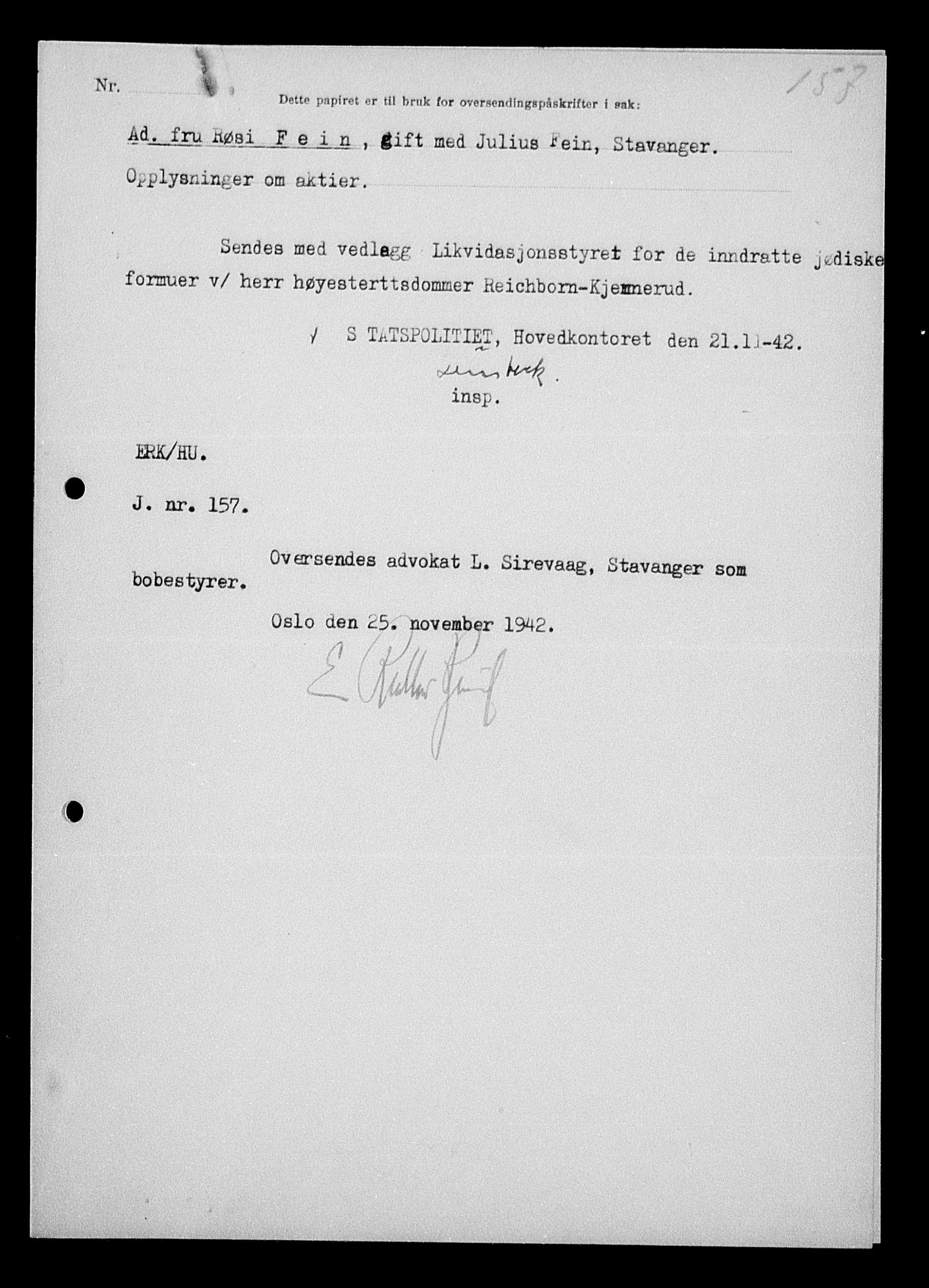 Justisdepartementet, Tilbakeføringskontoret for inndratte formuer, AV/RA-S-1564/H/Hc/Hcd/L0995: --, 1945-1947, p. 261