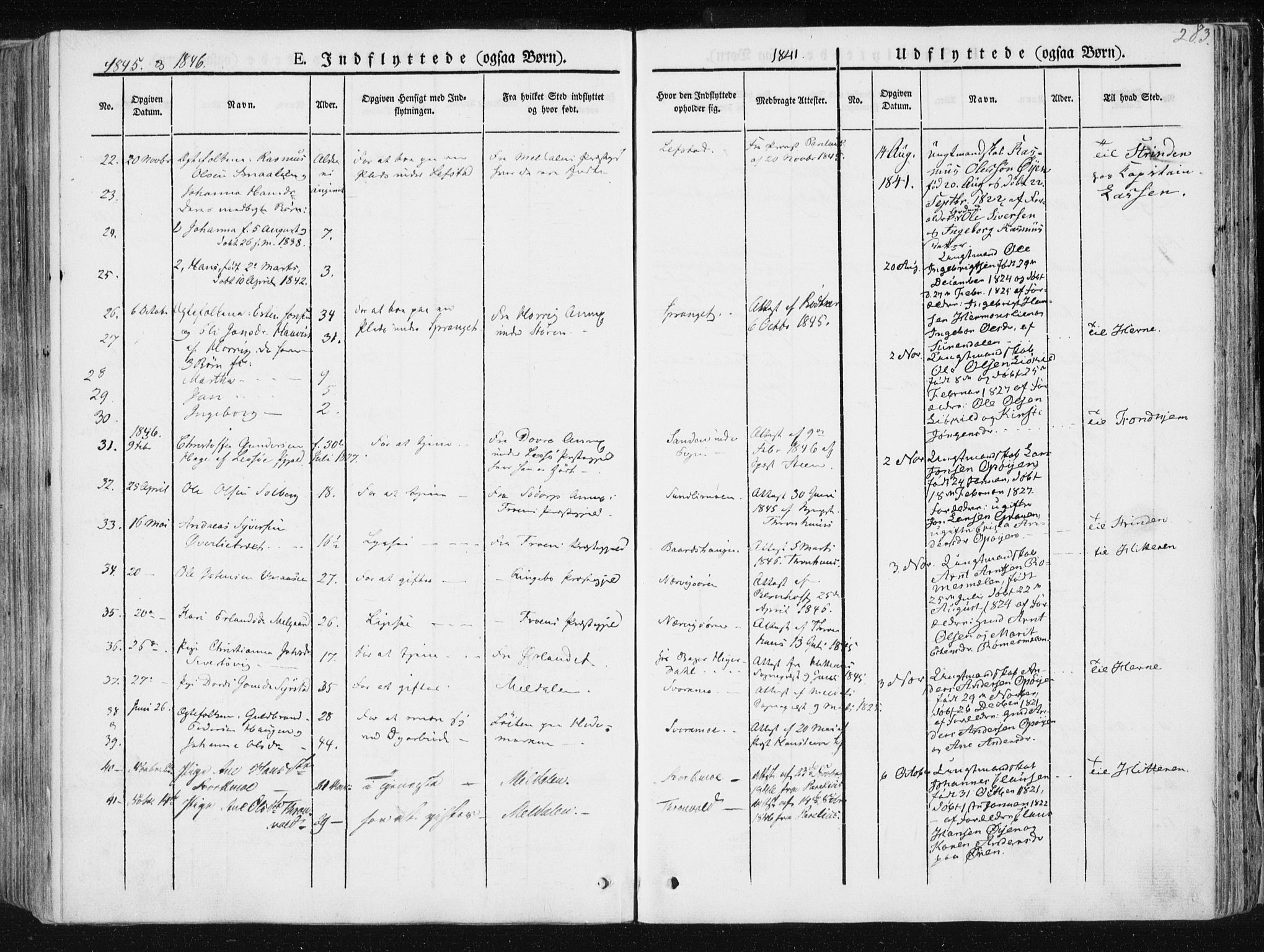 Ministerialprotokoller, klokkerbøker og fødselsregistre - Sør-Trøndelag, SAT/A-1456/668/L0805: Parish register (official) no. 668A05, 1840-1853, p. 283
