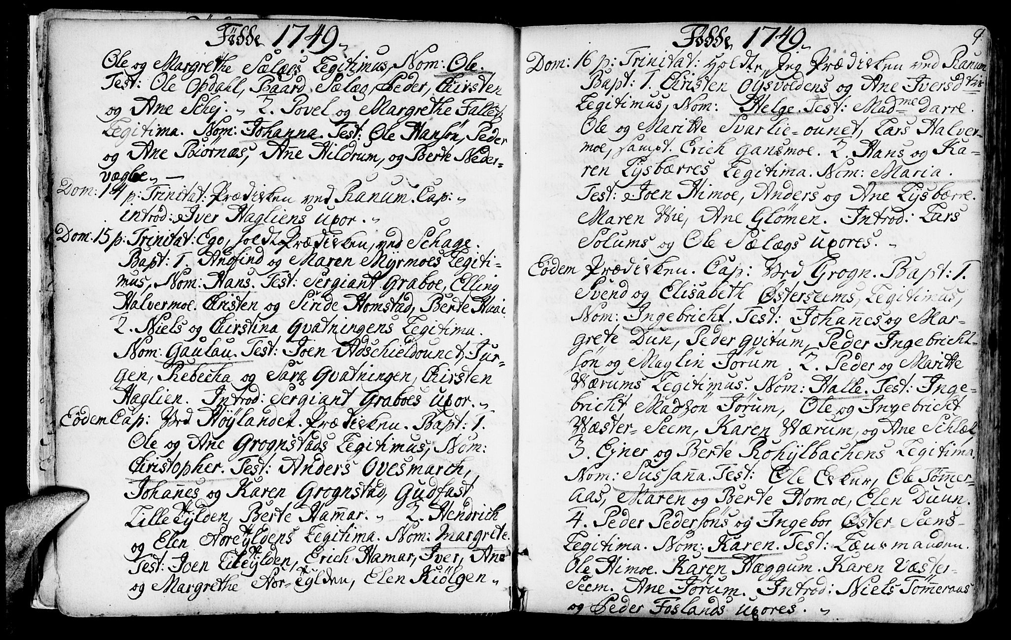 Ministerialprotokoller, klokkerbøker og fødselsregistre - Nord-Trøndelag, SAT/A-1458/764/L0542: Parish register (official) no. 764A02, 1748-1779, p. 9