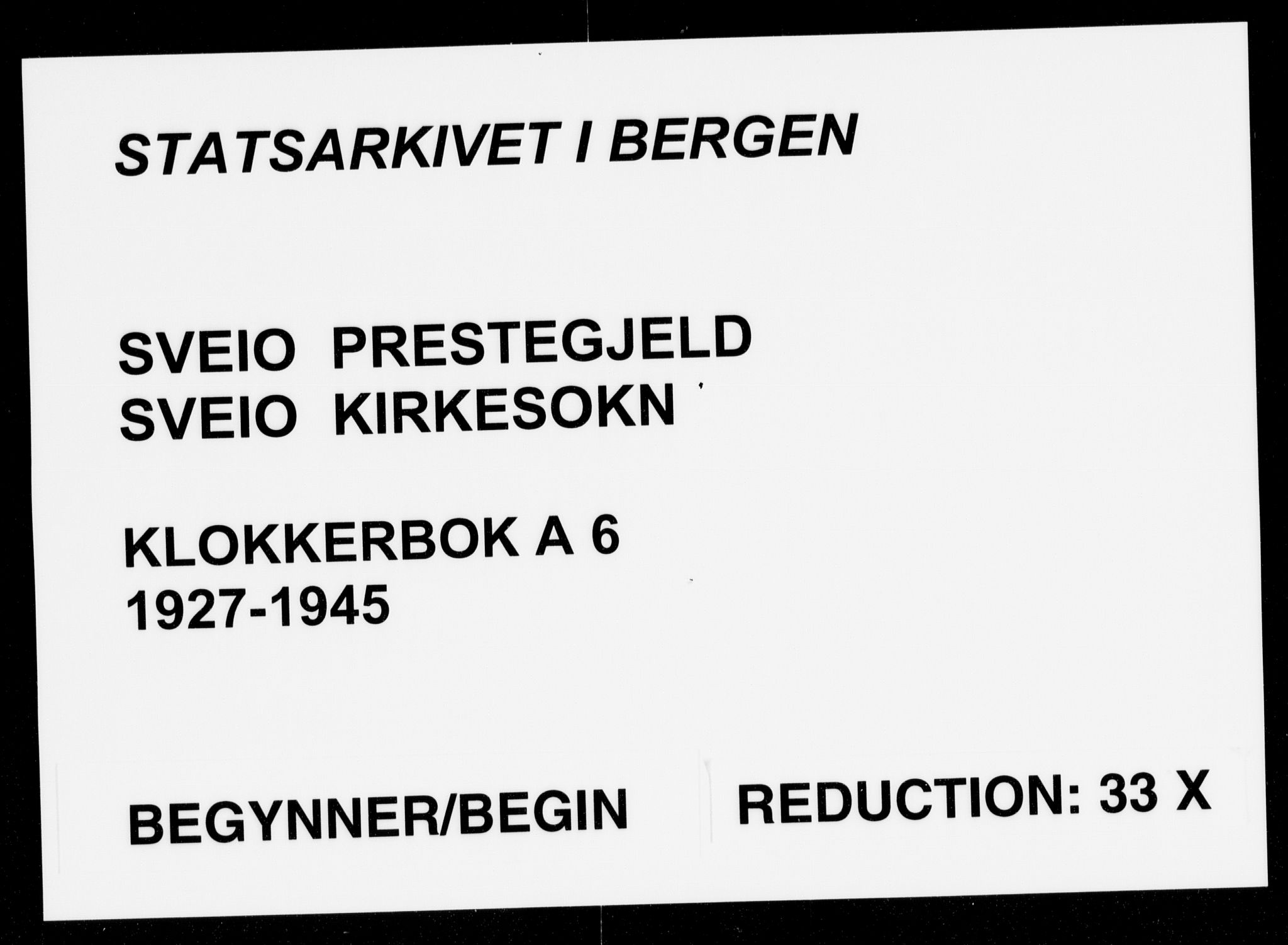 Sveio Sokneprestembete, AV/SAB-A-78501/H/Hab: Parish register (copy) no. A 6, 1927-1945