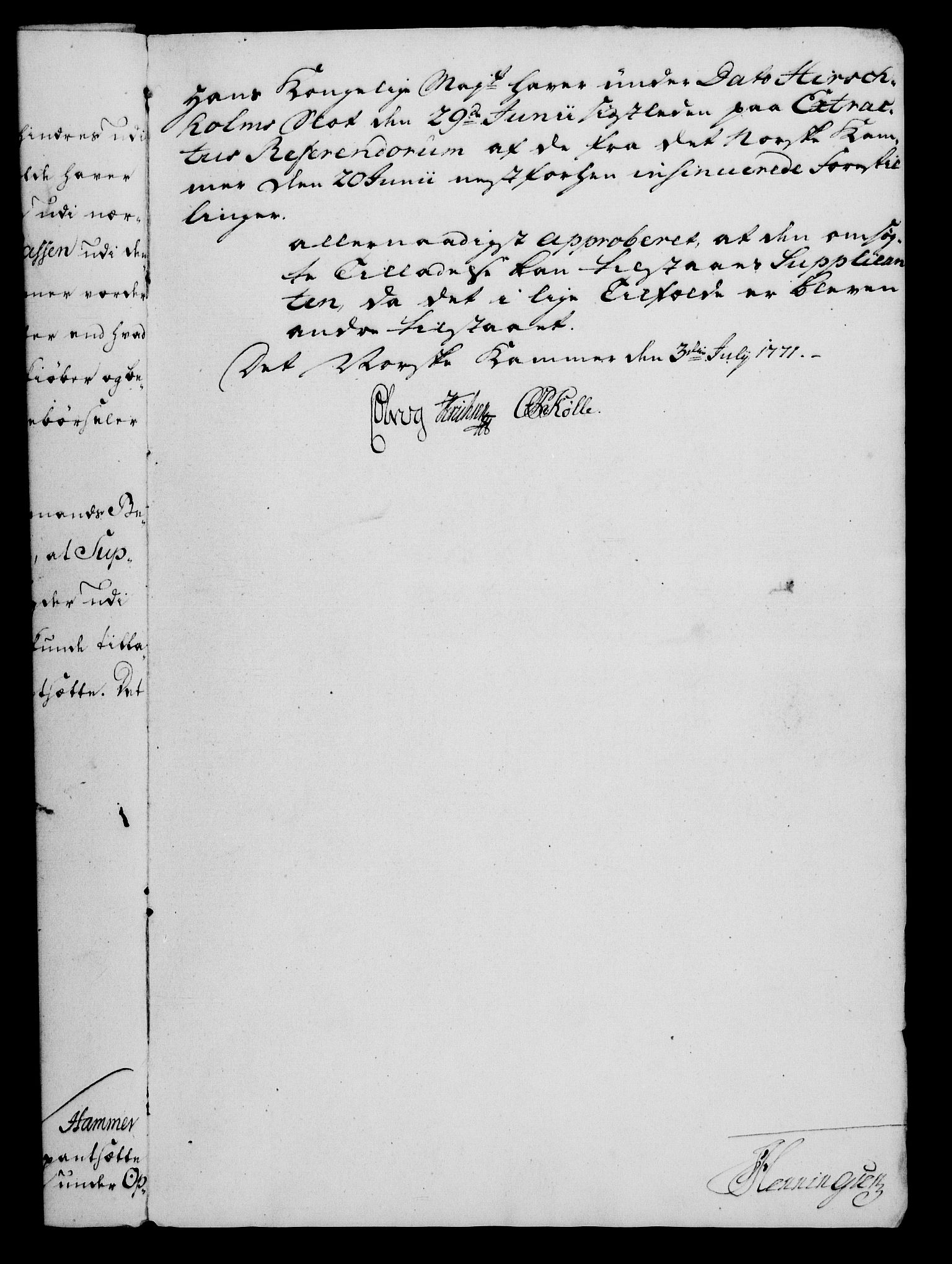 Rentekammeret, Kammerkanselliet, RA/EA-3111/G/Gf/Gfa/L0054: Norsk relasjons- og resolusjonsprotokoll (merket RK 52.54), 1771-1772, p. 40