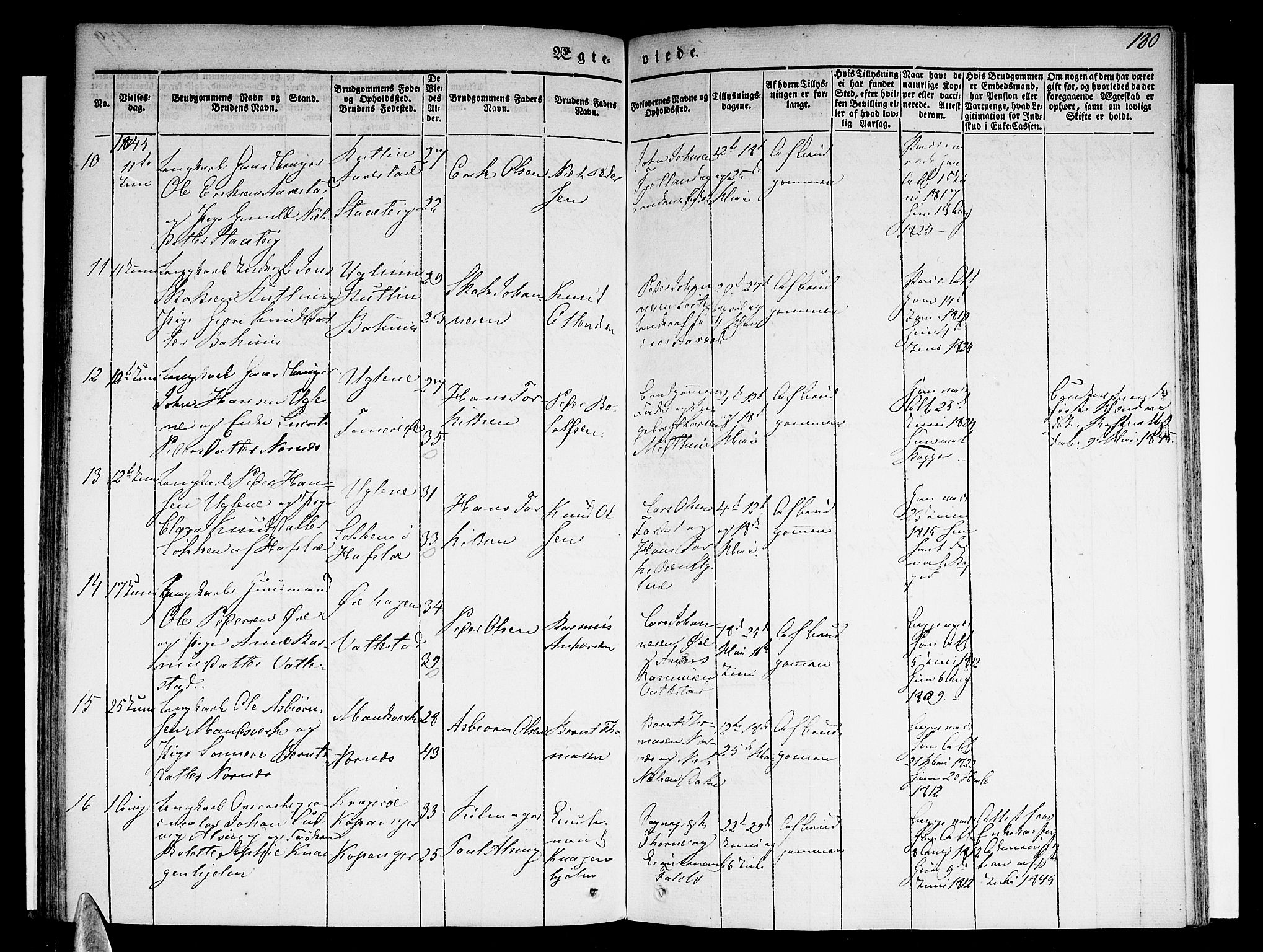 Sogndal sokneprestembete, SAB/A-81301/H/Haa/Haaa/L0011: Parish register (official) no. A 11, 1839-1847, p. 180