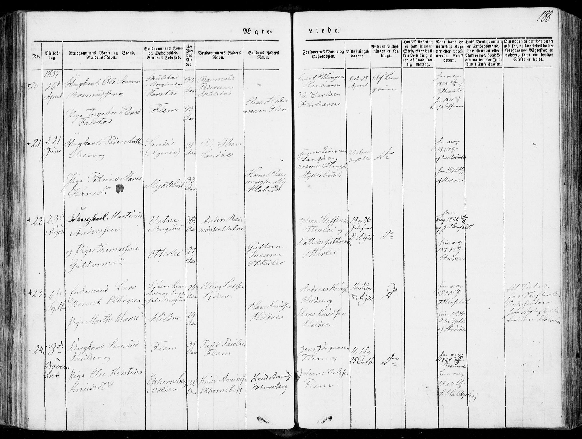 Ministerialprotokoller, klokkerbøker og fødselsregistre - Møre og Romsdal, AV/SAT-A-1454/536/L0497: Parish register (official) no. 536A06, 1845-1865, p. 188