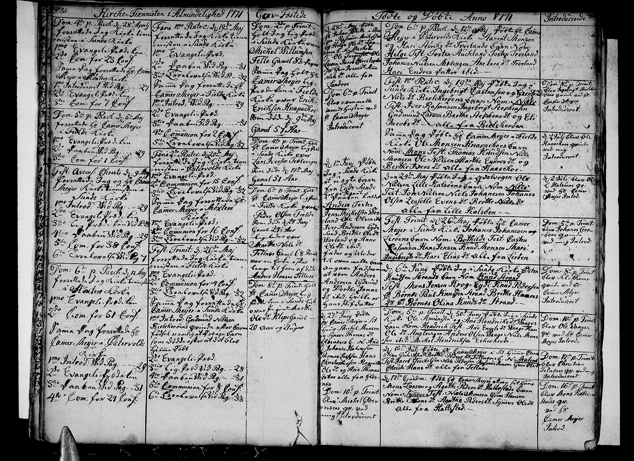 Sund sokneprestembete, AV/SAB-A-99930: Parish register (official) no. A 5, 1770-1795, p. 30-31