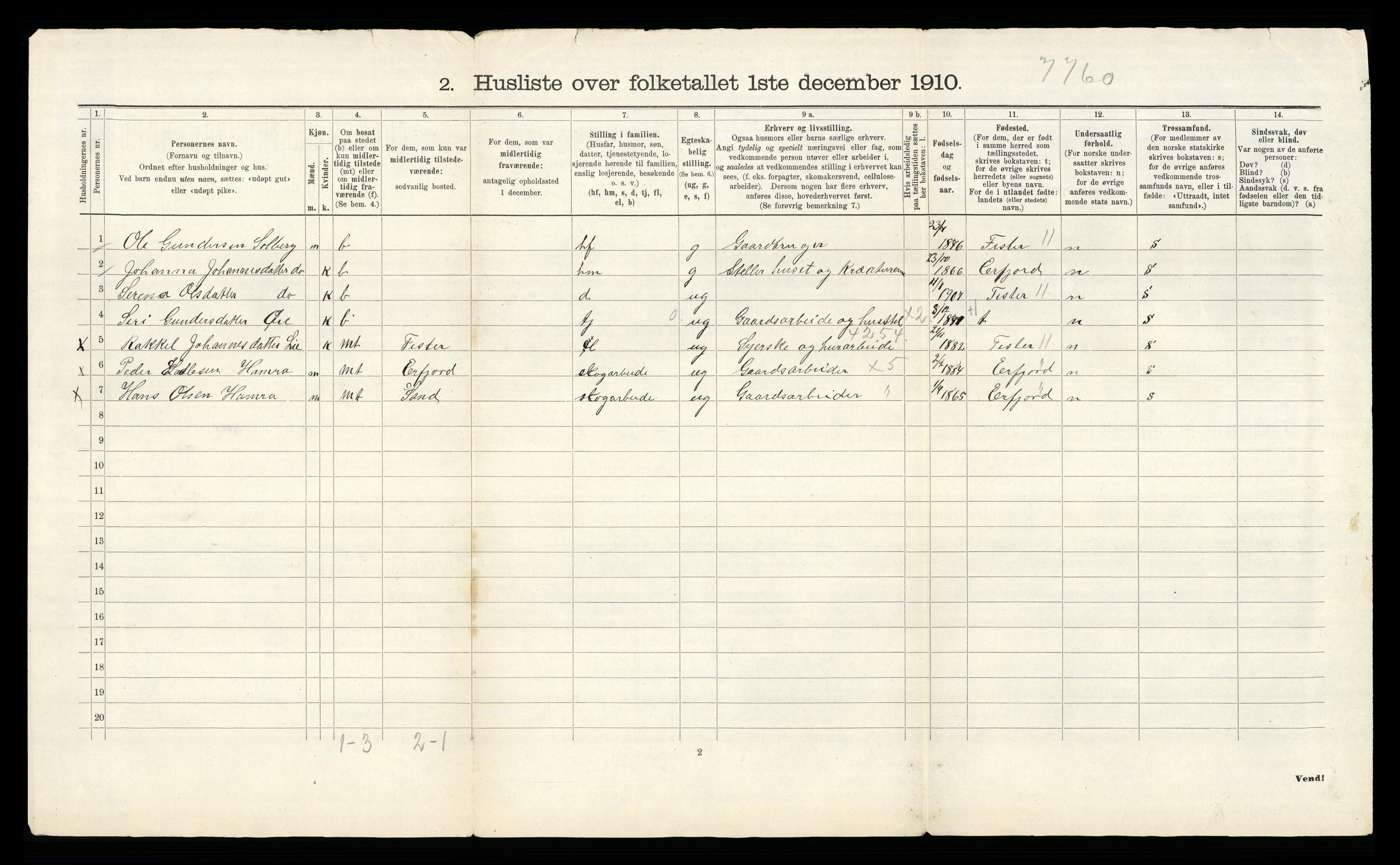 RA, 1910 census for Hjelmeland, 1910, p. 49