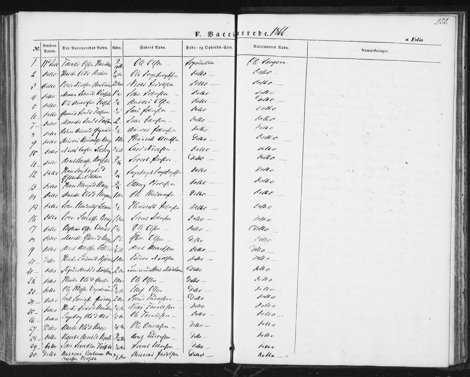 Ministerialprotokoller, klokkerbøker og fødselsregistre - Sør-Trøndelag, SAT/A-1456/689/L1038: Parish register (official) no. 689A03, 1848-1872, p. 222