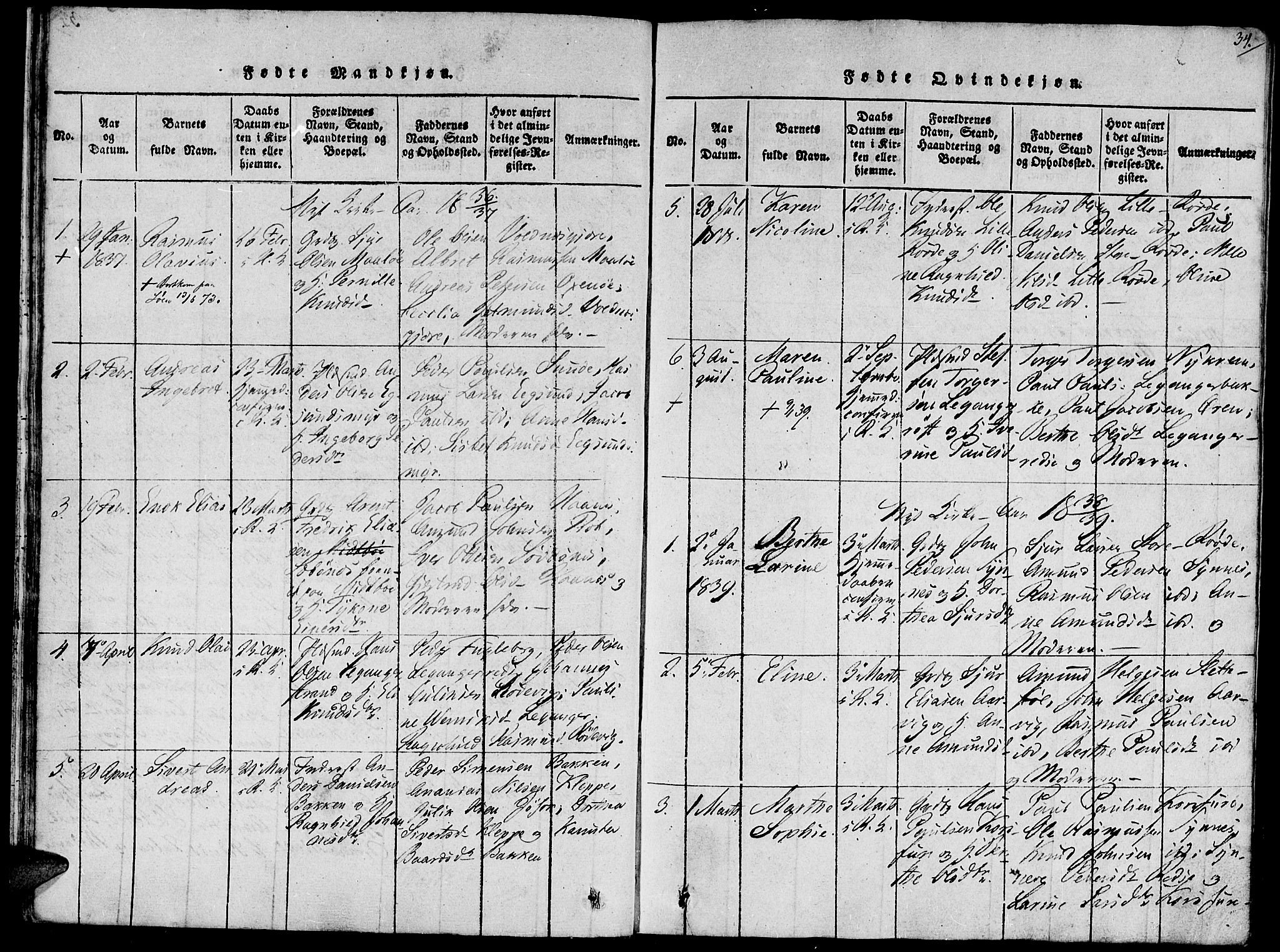 Ministerialprotokoller, klokkerbøker og fødselsregistre - Møre og Romsdal, SAT/A-1454/504/L0054: Parish register (official) no. 504A01, 1816-1861, p. 34