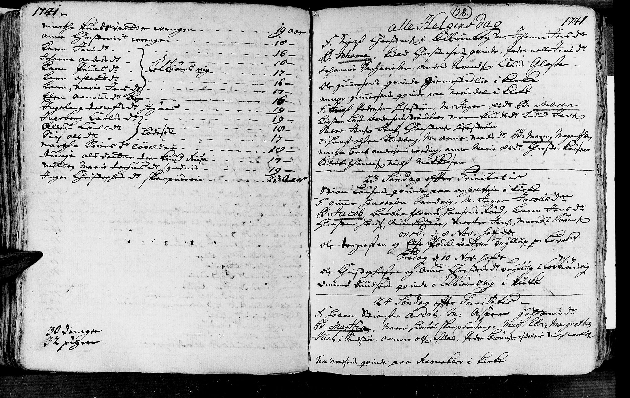 Øyestad sokneprestkontor, AV/SAK-1111-0049/F/Fa/L0004: Parish register (official) no. A 4, 1730-1750, p. 128