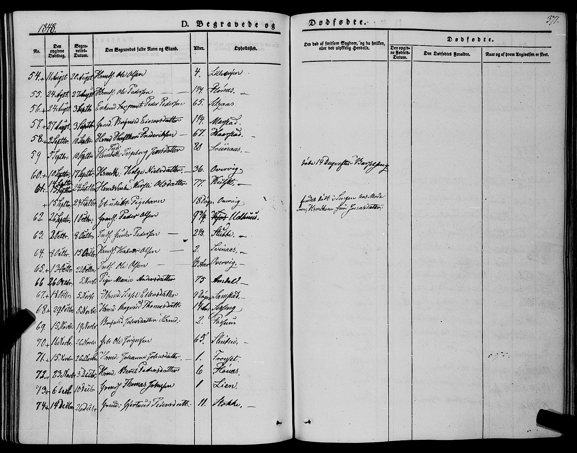 Ministerialprotokoller, klokkerbøker og fødselsregistre - Sør-Trøndelag, AV/SAT-A-1456/695/L1145: Parish register (official) no. 695A06 /1, 1843-1859, p. 371