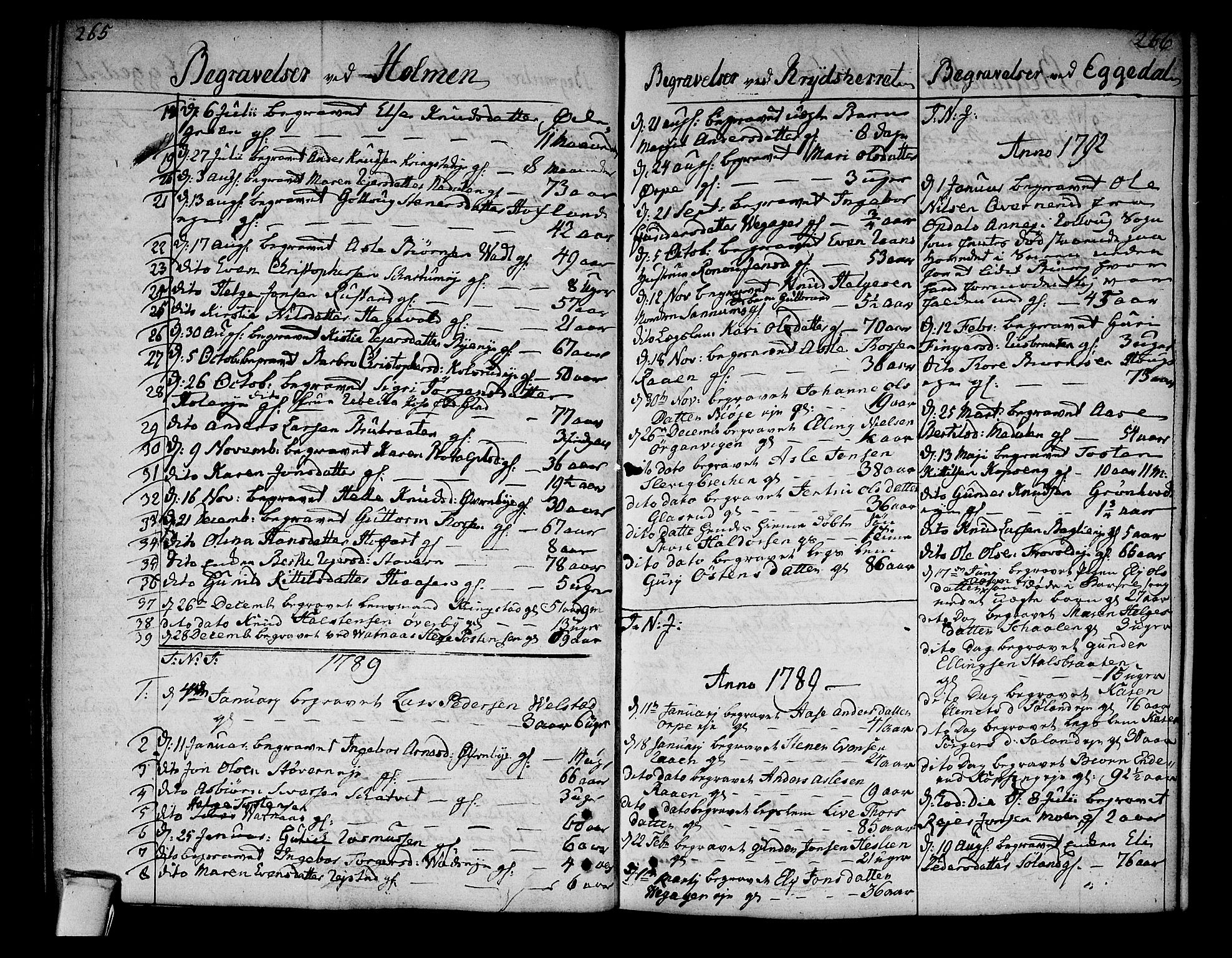 Sigdal kirkebøker, AV/SAKO-A-245/F/Fa/L0002: Parish register (official) no. I 2, 1778-1792, p. 265-266