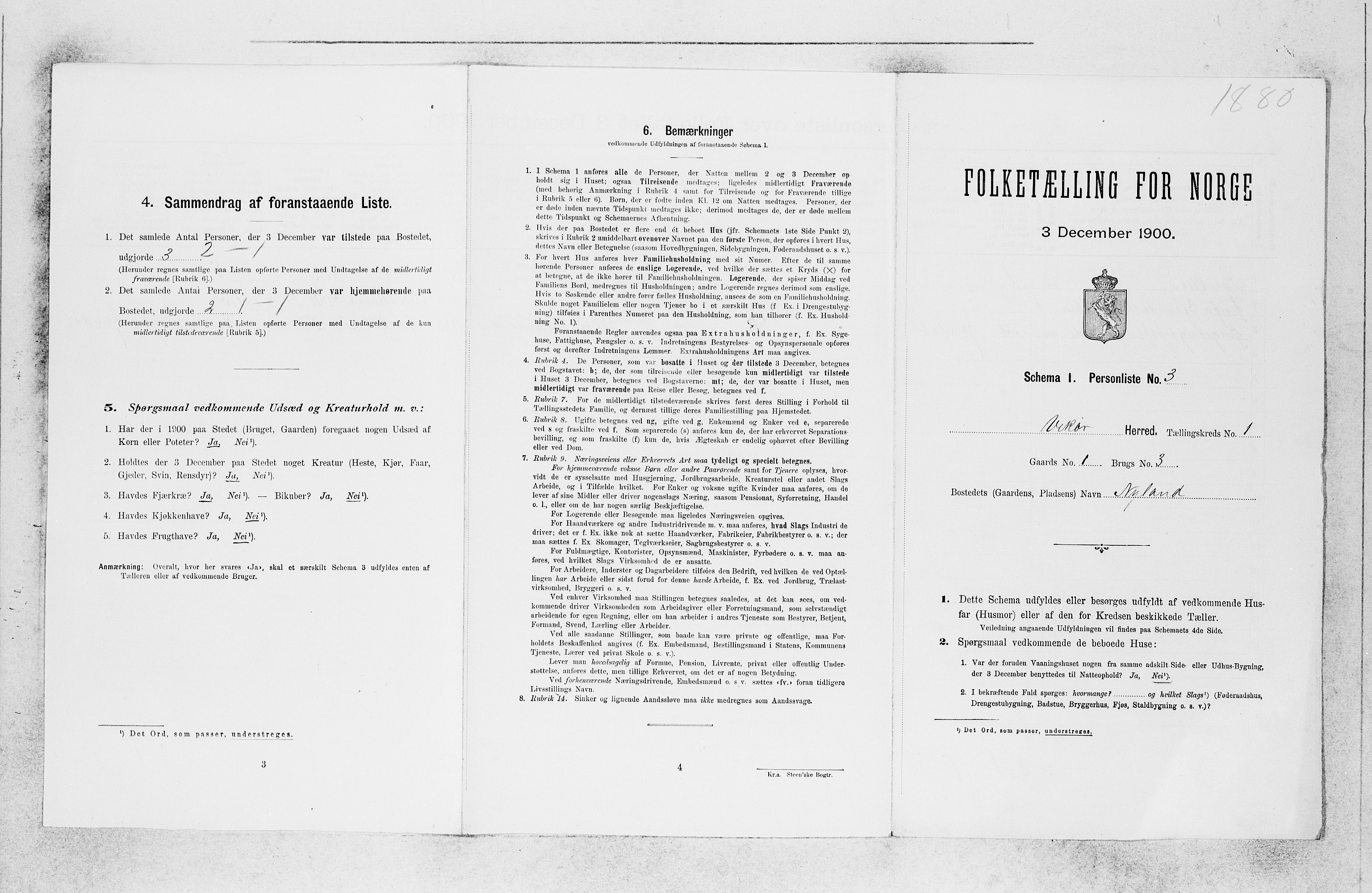 SAB, 1900 census for Kvam, 1900, p. 57