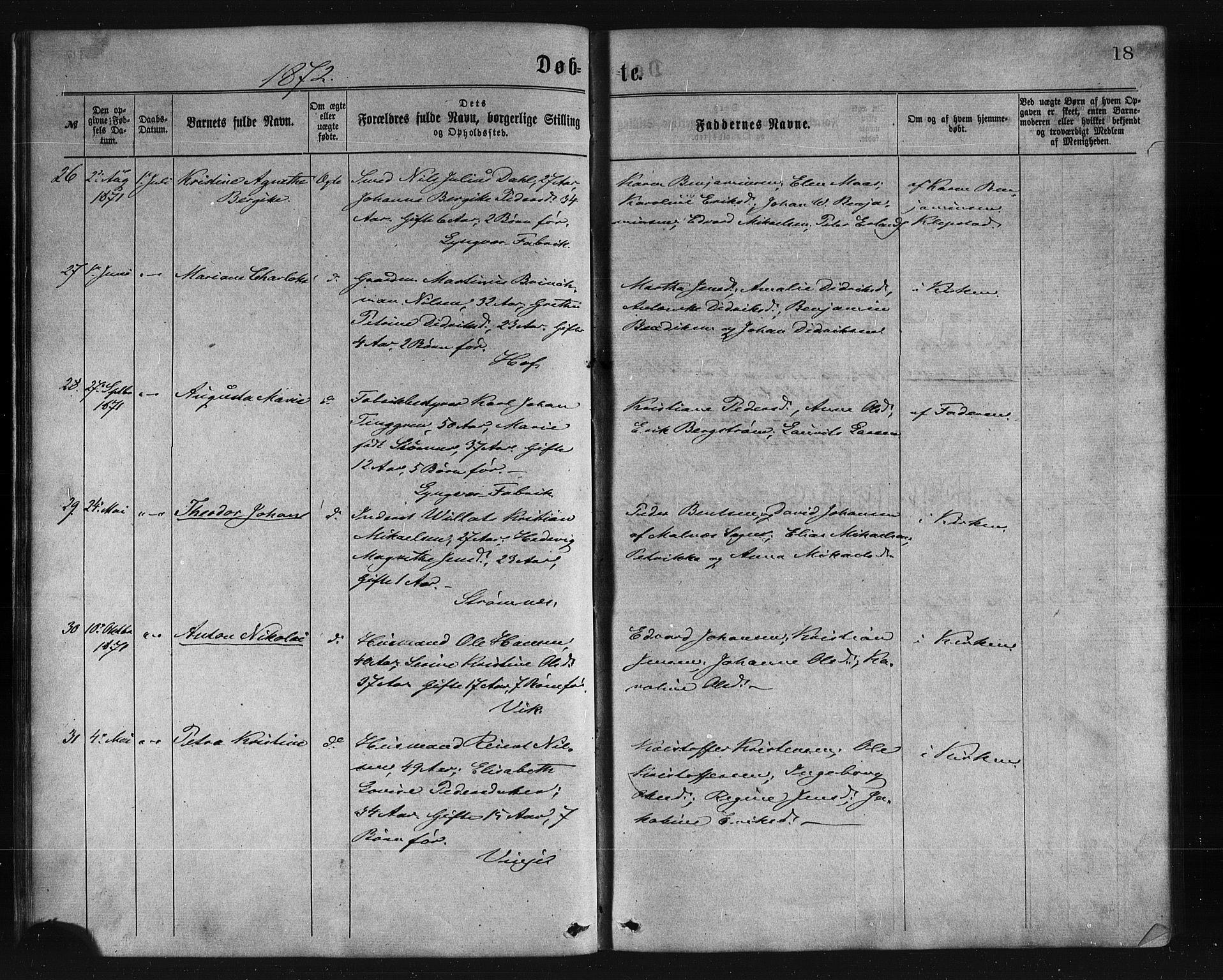 Ministerialprotokoller, klokkerbøker og fødselsregistre - Nordland, AV/SAT-A-1459/876/L1096: Parish register (official) no. 876A02, 1870-1886, p. 18