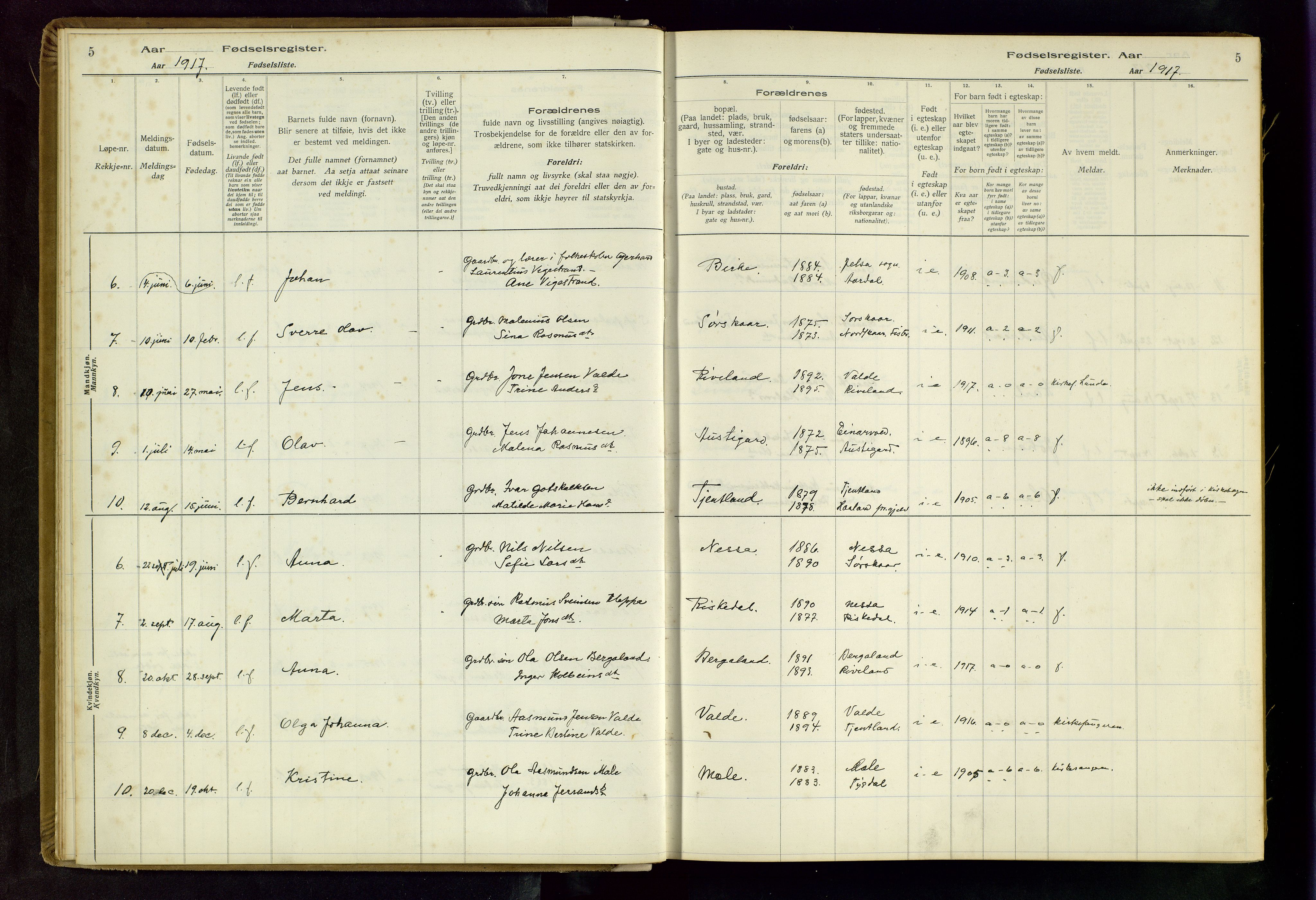 Hjelmeland sokneprestkontor, AV/SAST-A-101843/02/B/L0004: Birth register no. 4, 1997-1997, p. 5