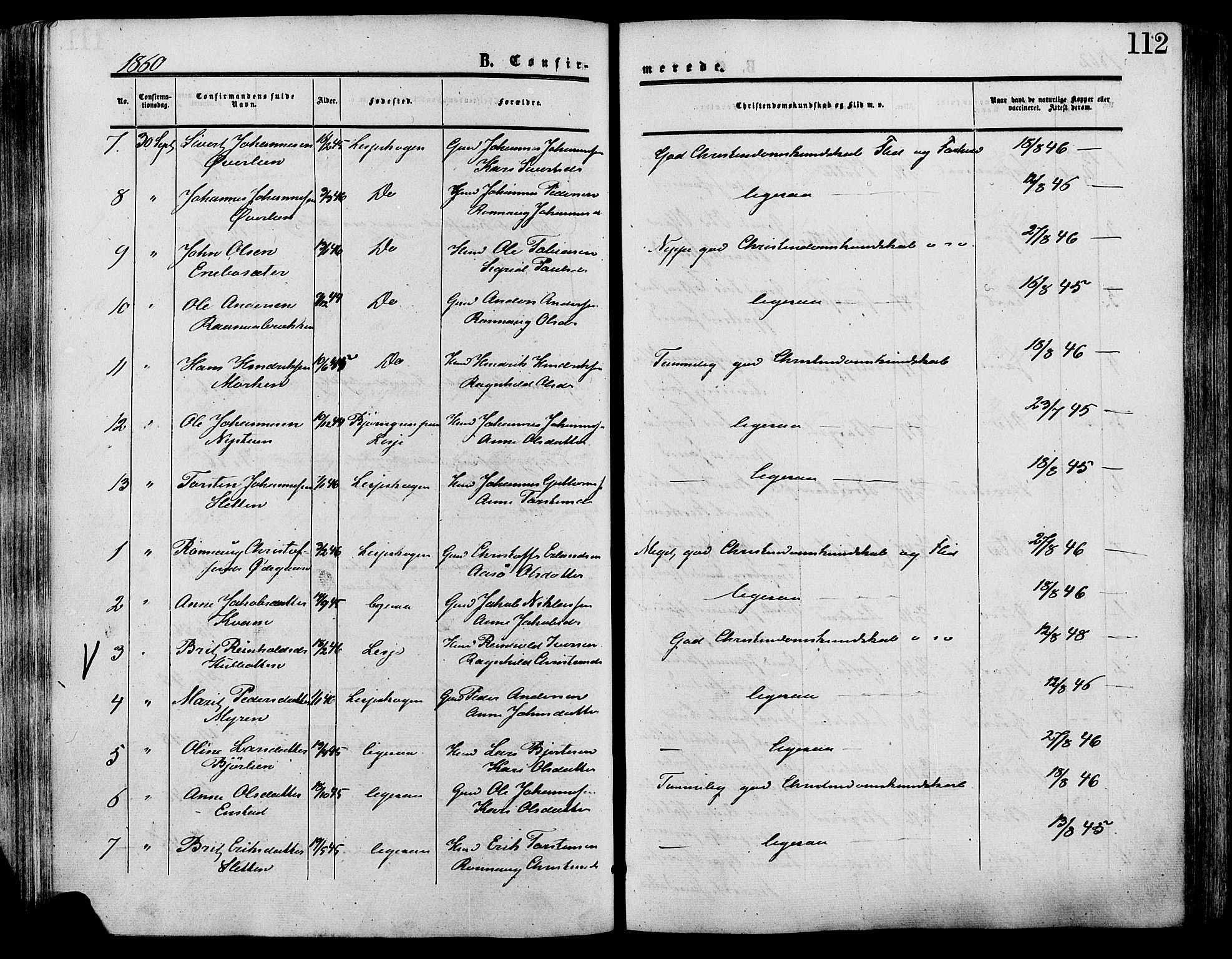 Lesja prestekontor, SAH/PREST-068/H/Ha/Haa/L0009: Parish register (official) no. 9, 1854-1889, p. 112