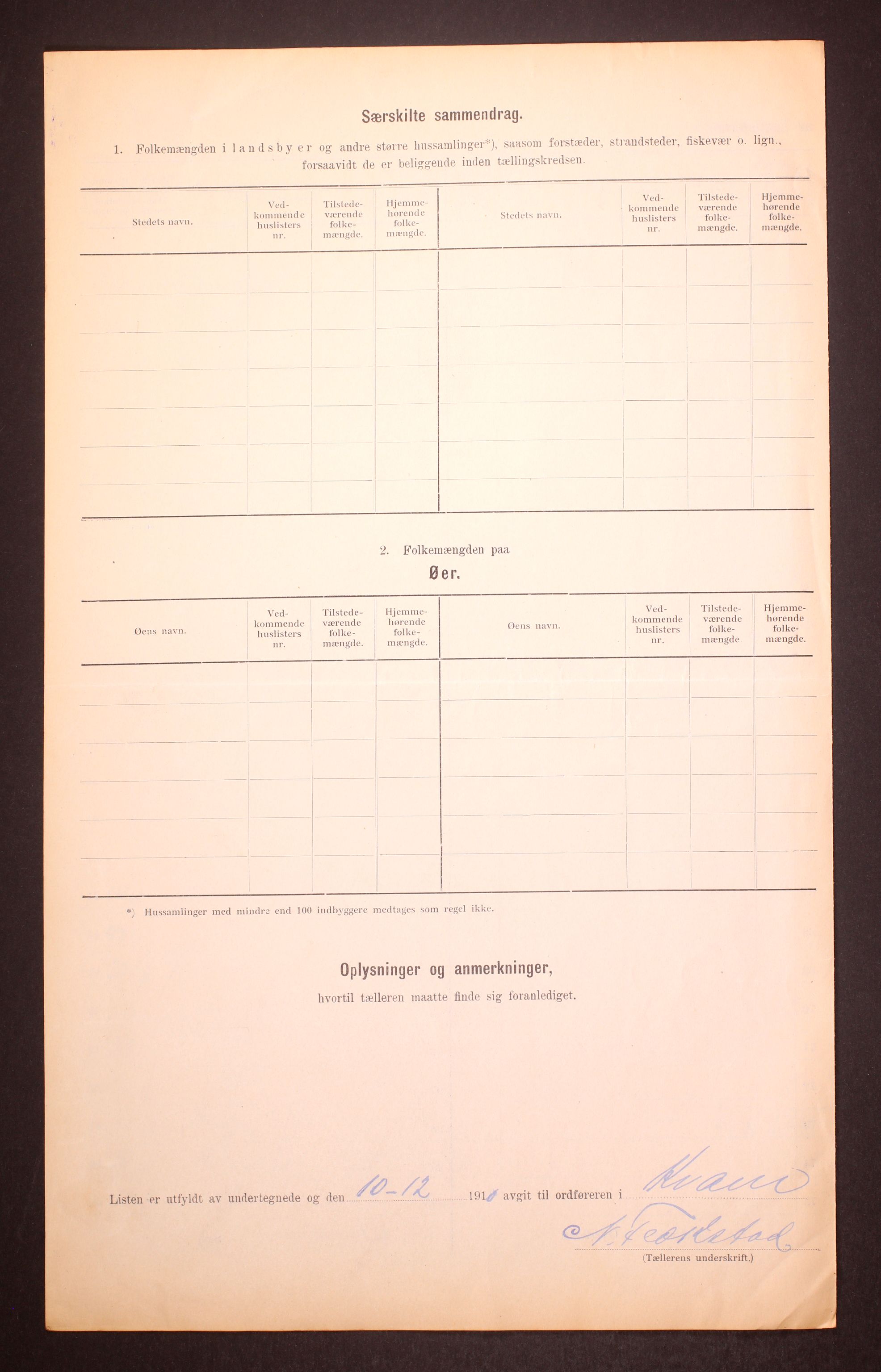 RA, 1910 census for Kvam, 1910, p. 9