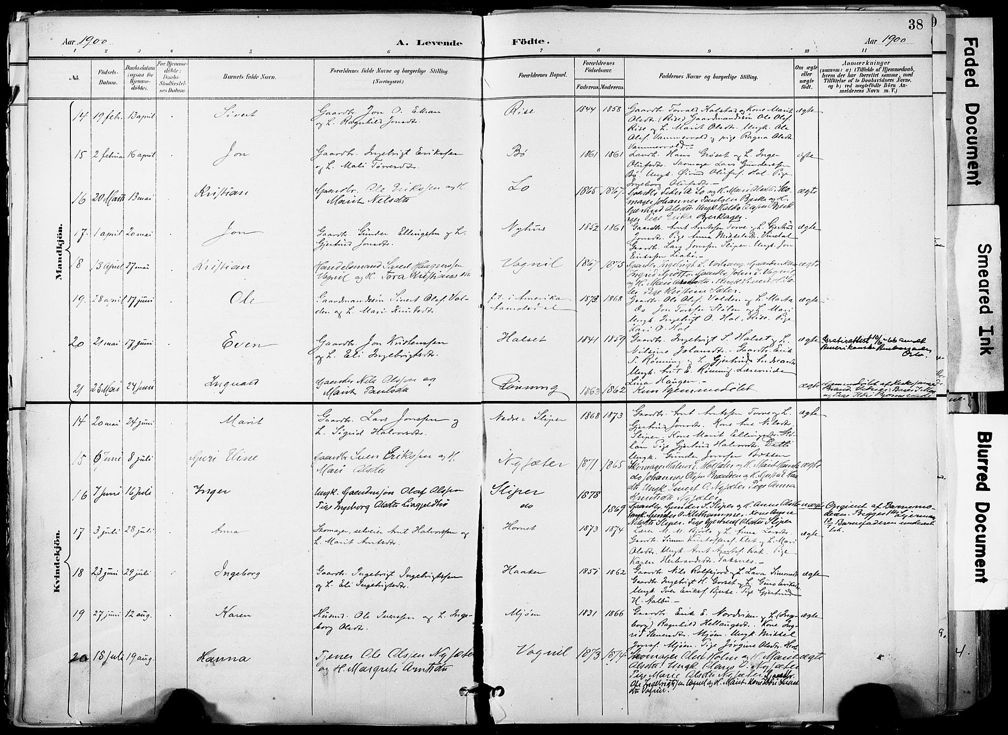 Ministerialprotokoller, klokkerbøker og fødselsregistre - Sør-Trøndelag, AV/SAT-A-1456/678/L0902: Parish register (official) no. 678A11, 1895-1911, p. 38