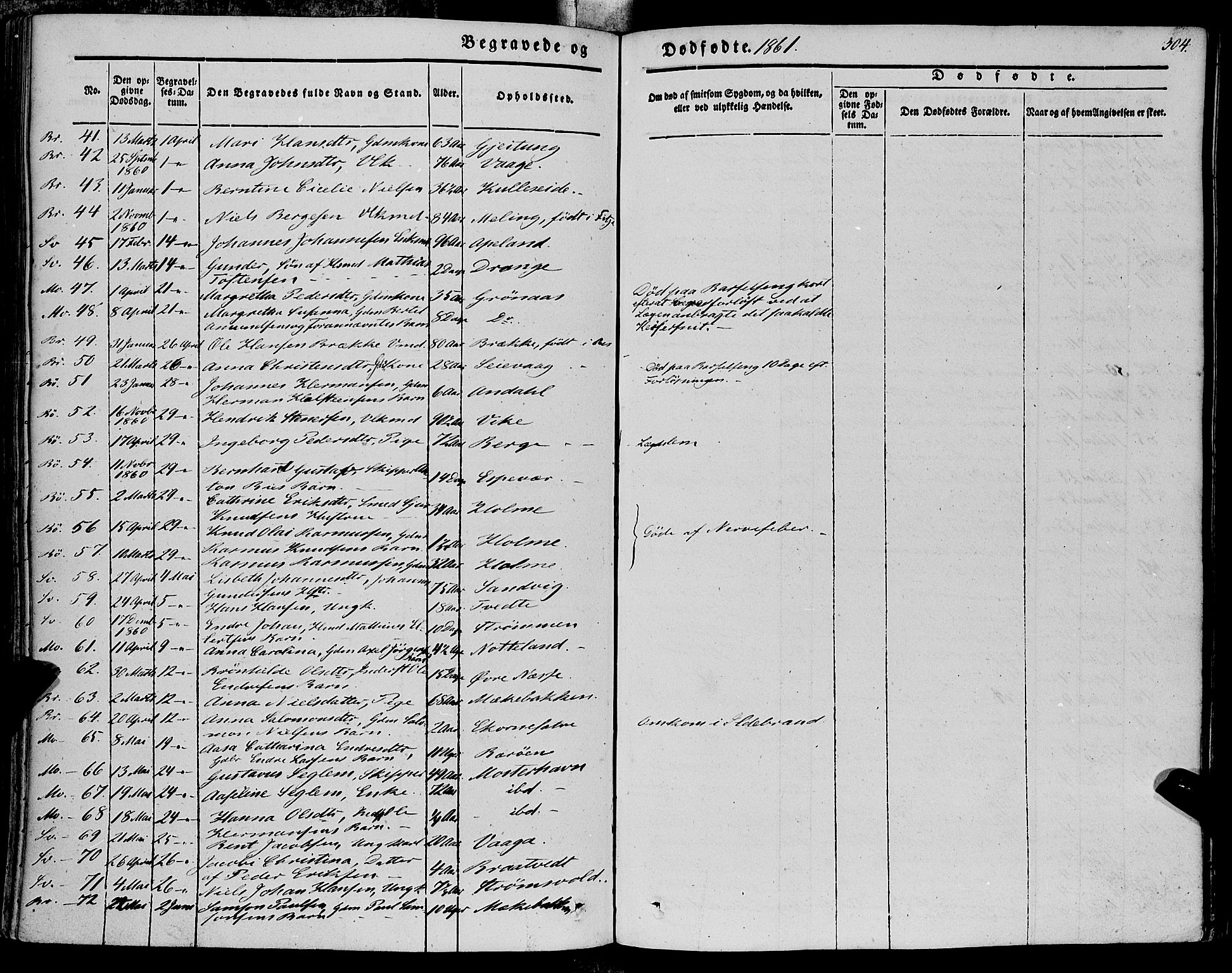 Finnås sokneprestembete, AV/SAB-A-99925/H/Ha/Haa/Haaa/L0007: Parish register (official) no. A 7, 1850-1862, p. 304