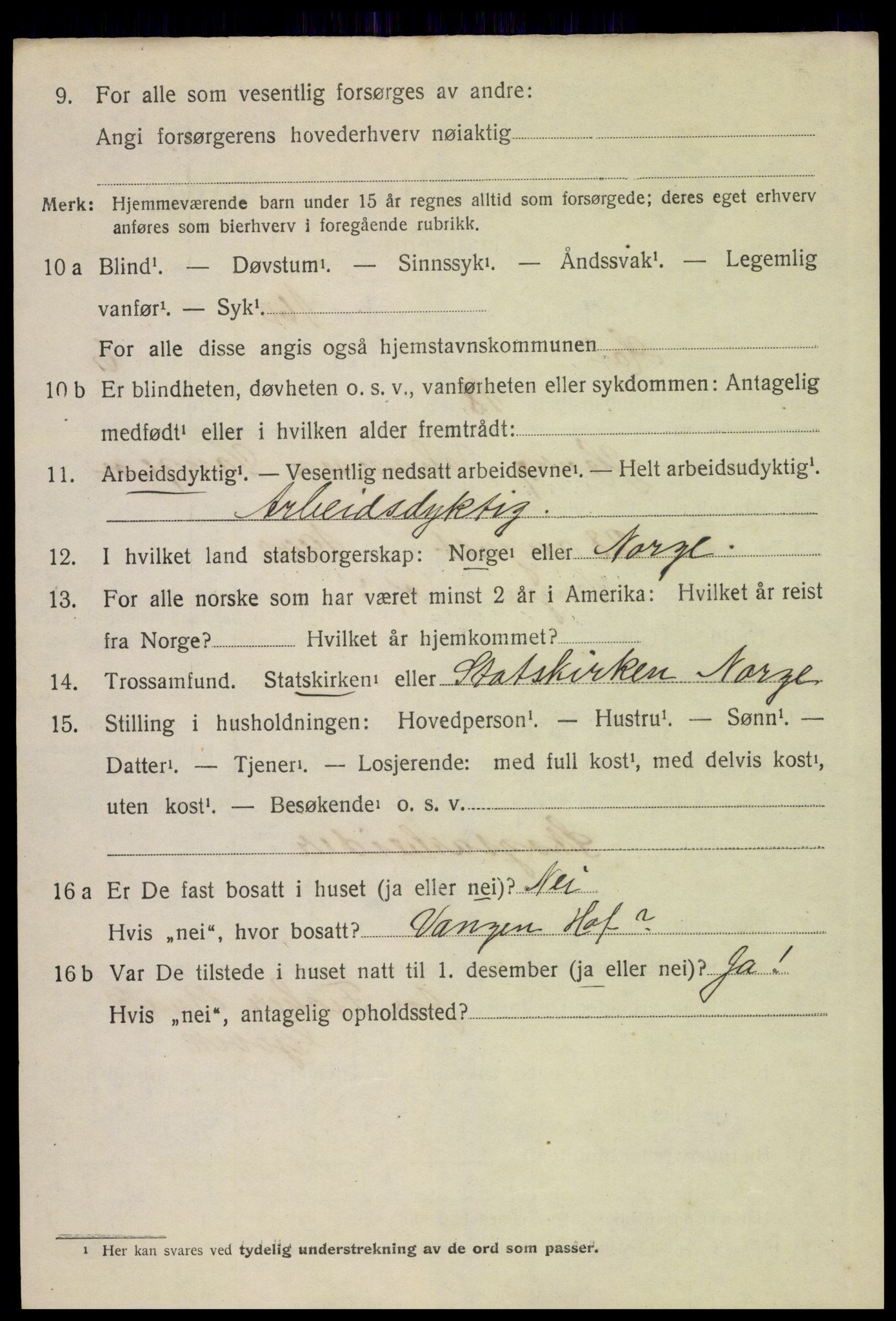 SAH, 1920 census for Hof, 1920, p. 7886