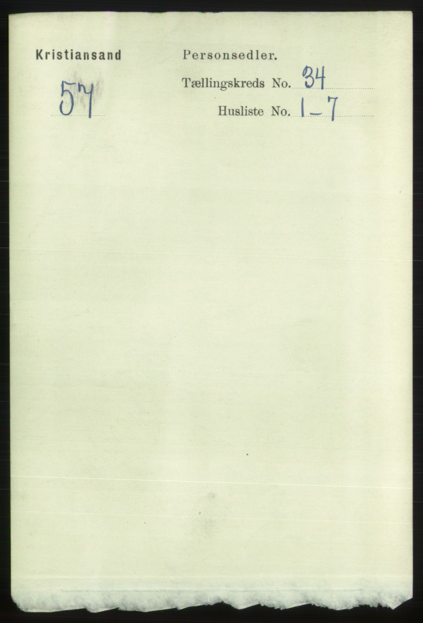 RA, 1891 census for 1001 Kristiansand, 1891, p. 10811