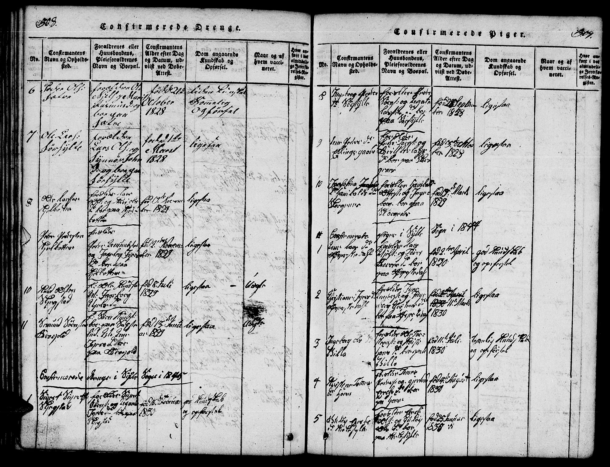 Ministerialprotokoller, klokkerbøker og fødselsregistre - Møre og Romsdal, SAT/A-1454/541/L0546: Parish register (copy) no. 541C01, 1818-1856, p. 508-509