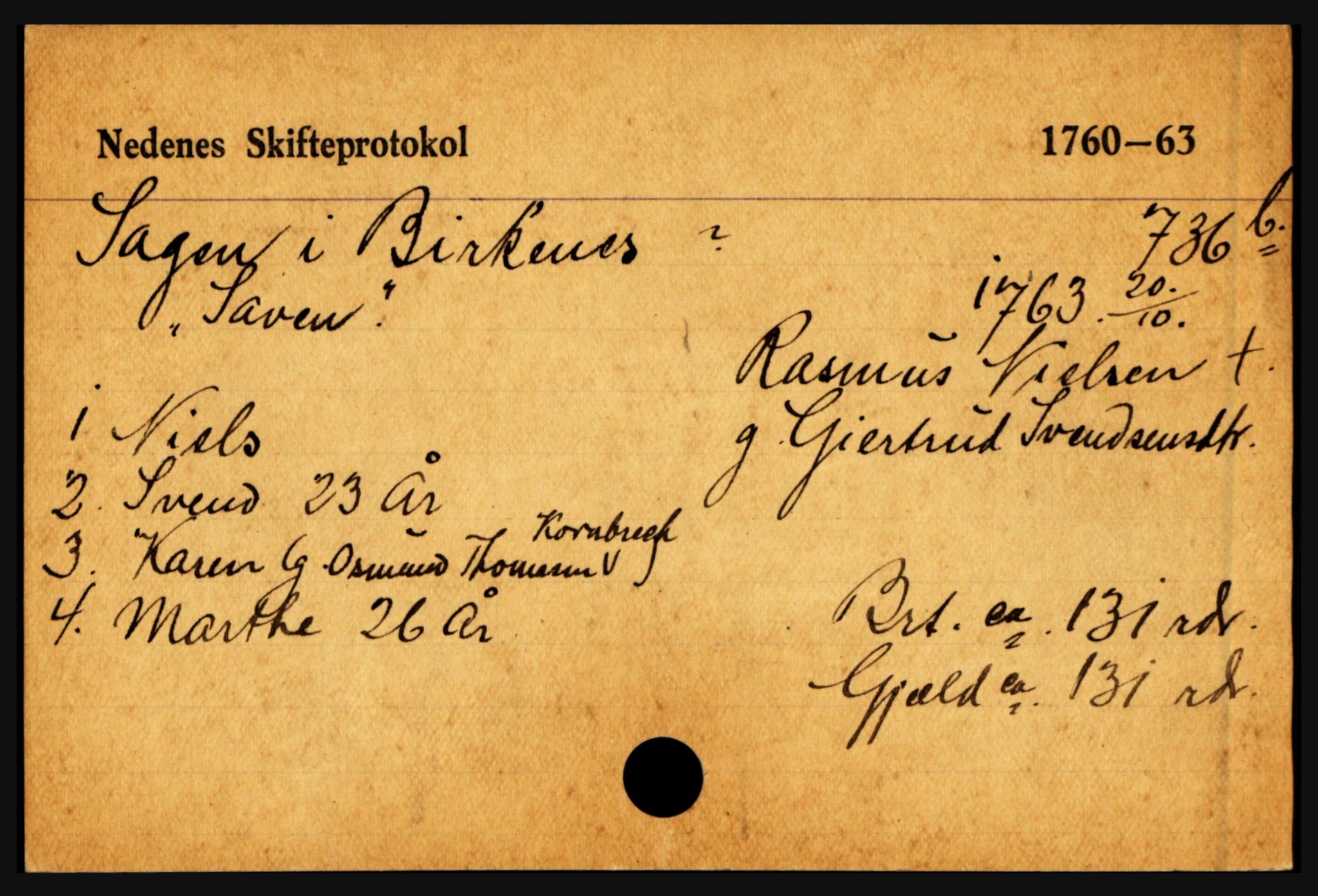 Nedenes sorenskriveri før 1824, AV/SAK-1221-0007/H, p. 25109