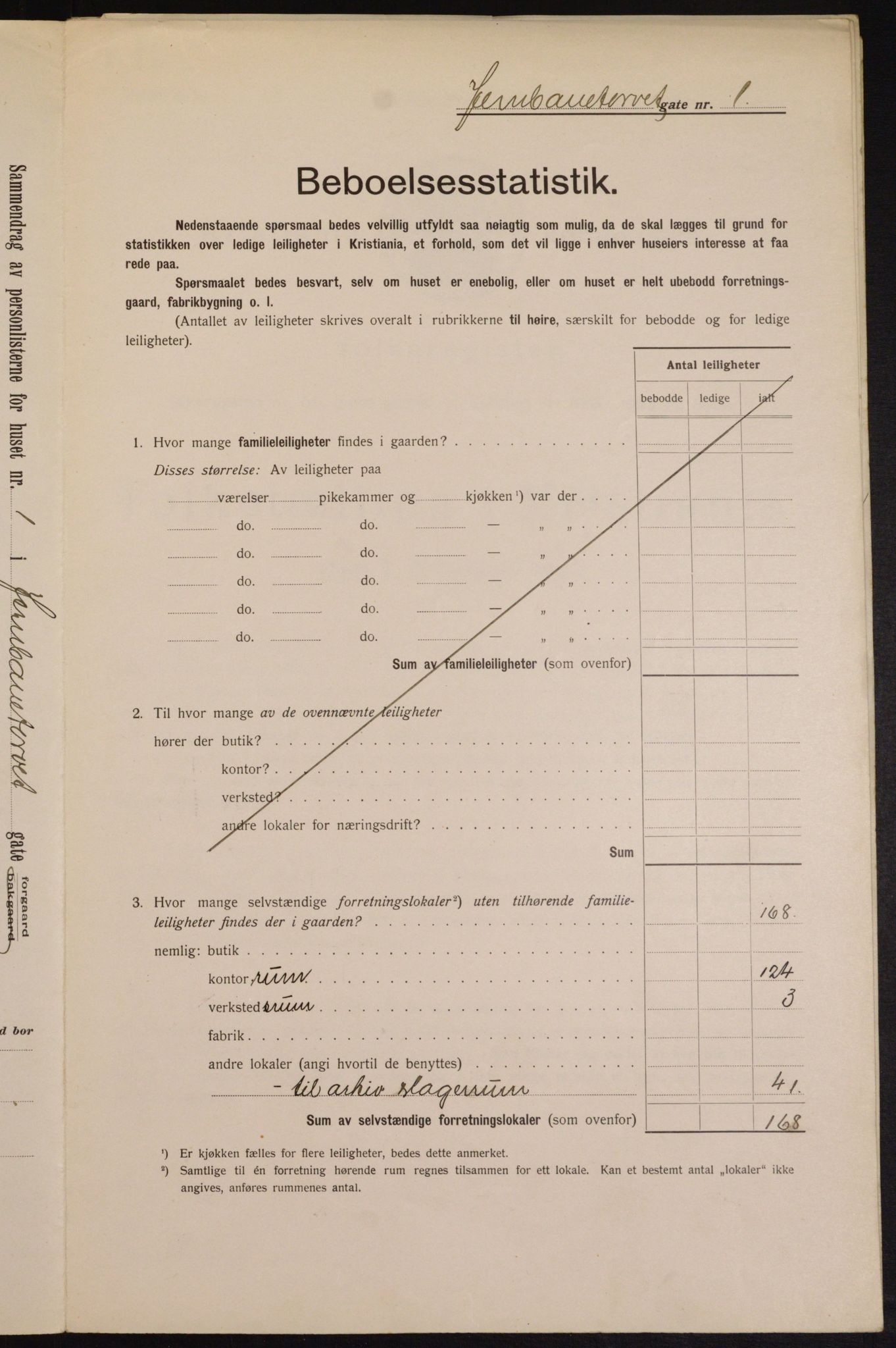 OBA, Municipal Census 1913 for Kristiania, 1913, p. 46682