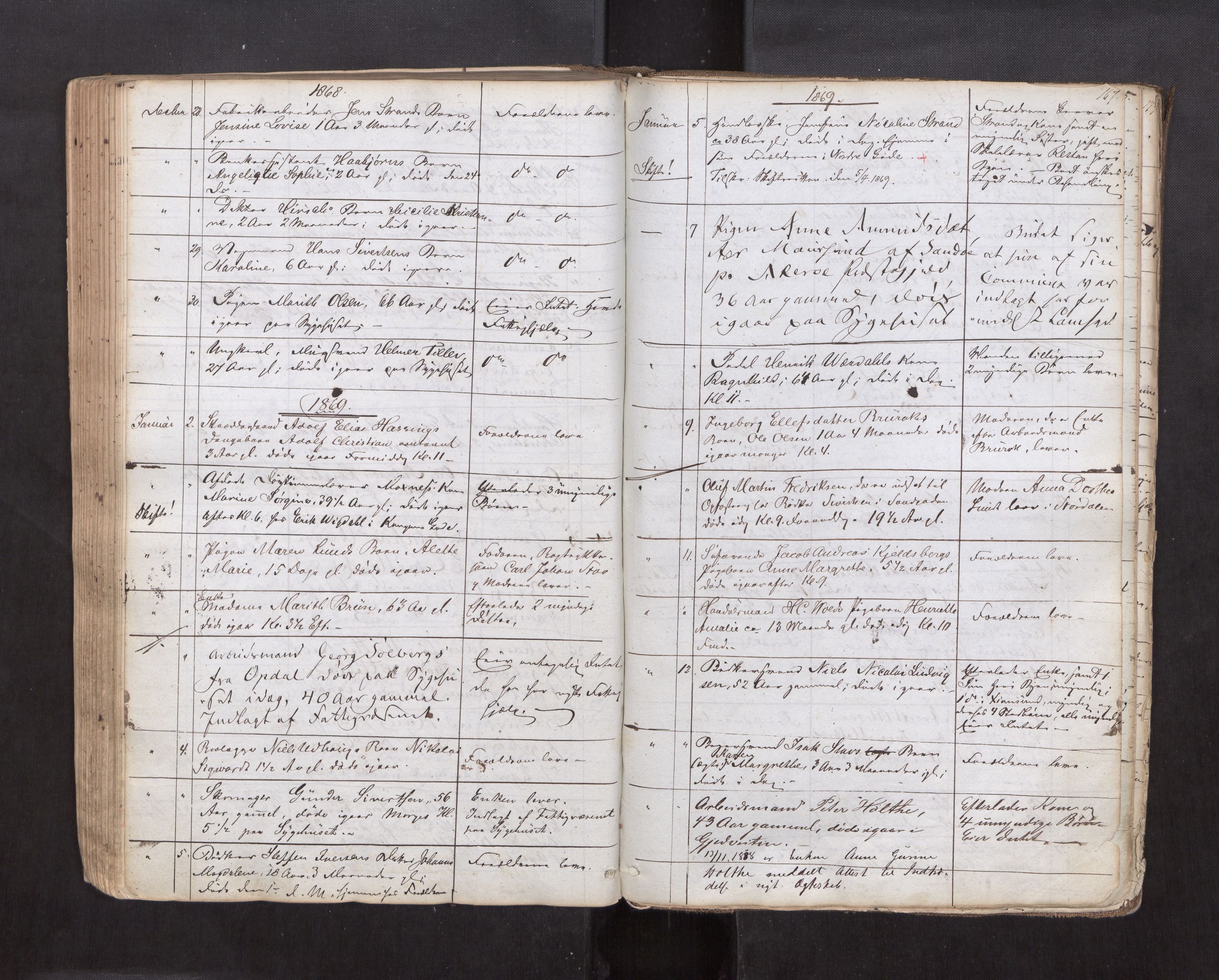 Trondheim byfogd, AV/SAT-A-0003/1/3/3L/L0001: Dødsanmeldelsesprotokoll, 1823-1870