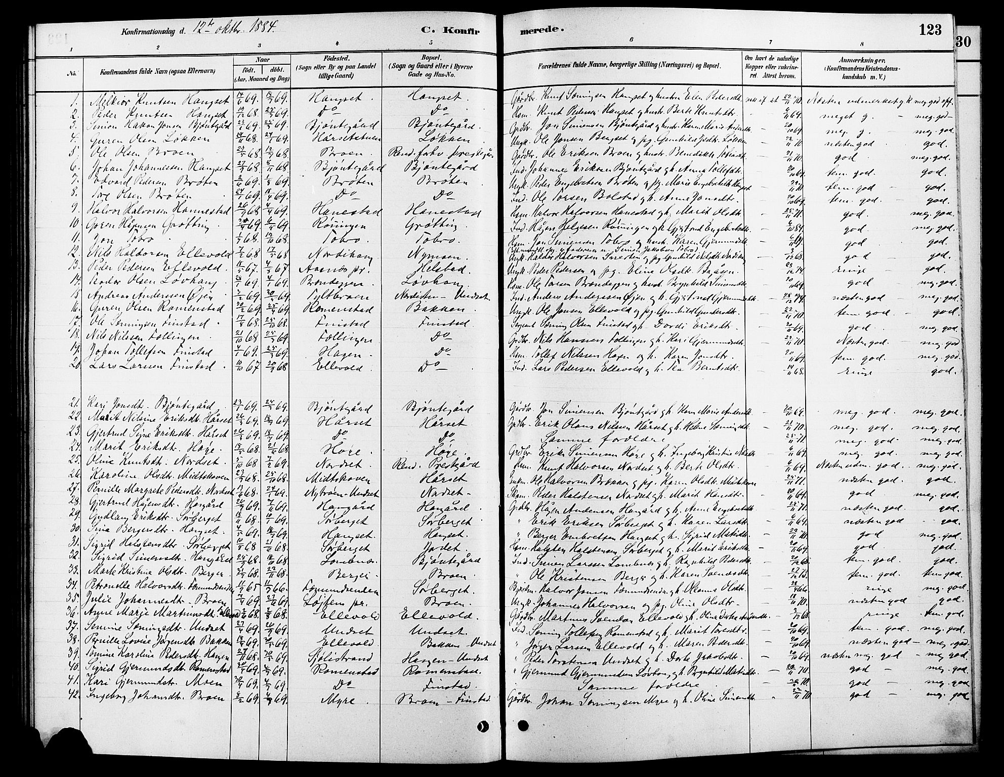 Rendalen prestekontor, SAH/PREST-054/H/Ha/Hab/L0003: Parish register (copy) no. 3, 1879-1904, p. 123