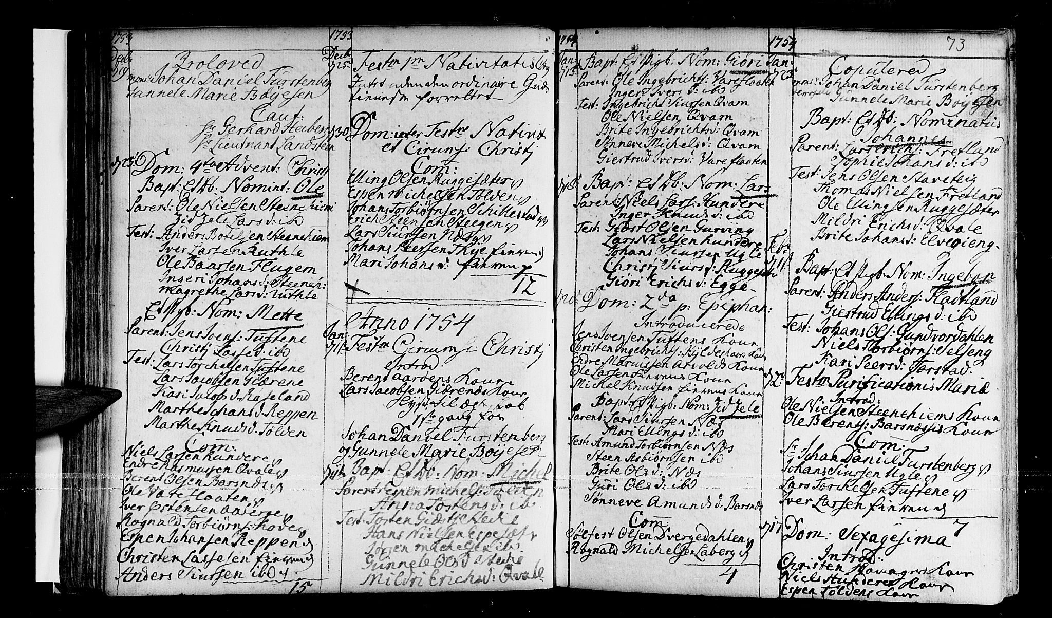 Sogndal sokneprestembete, SAB/A-81301/H/Haa/Haaa/L0003: Parish register (official) no. A 3, 1747-1768, p. 73